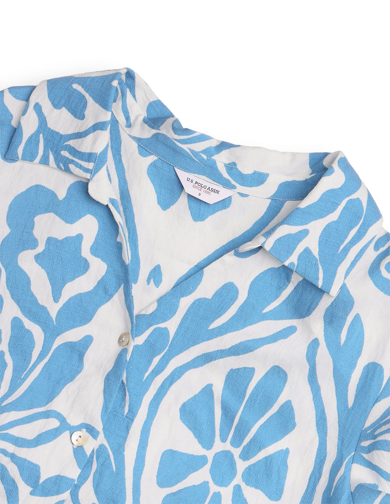 Floral Printed Regular Fit Shirt Blue - U.S. Polo Assn. India | Large