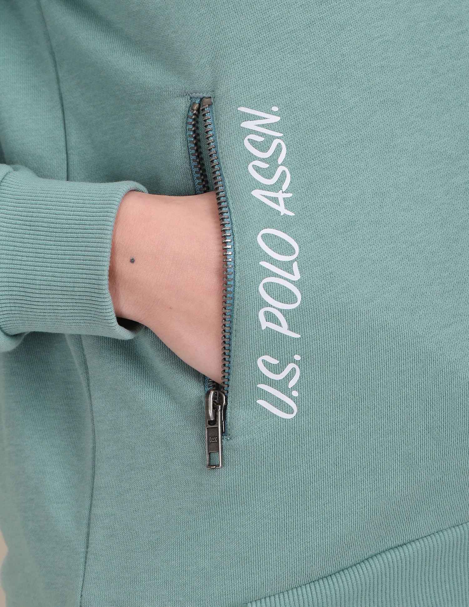 Brand Print Hooded Sweatshirt Teal - U.S. POLO ASSN. | Large