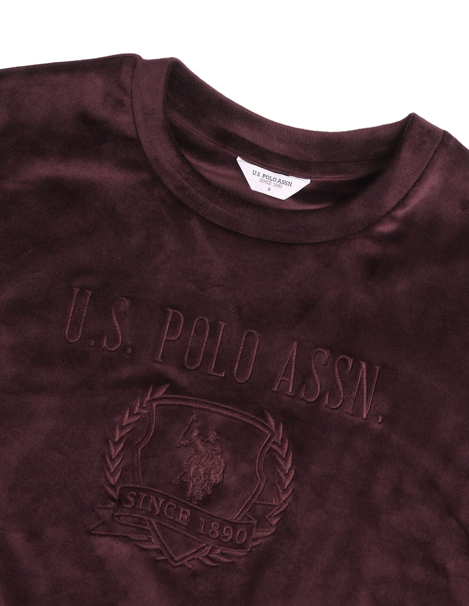 Brand Embroidered Relaxed Fit Sweatshirt Wine - U.S. Polo Assn. India | Large