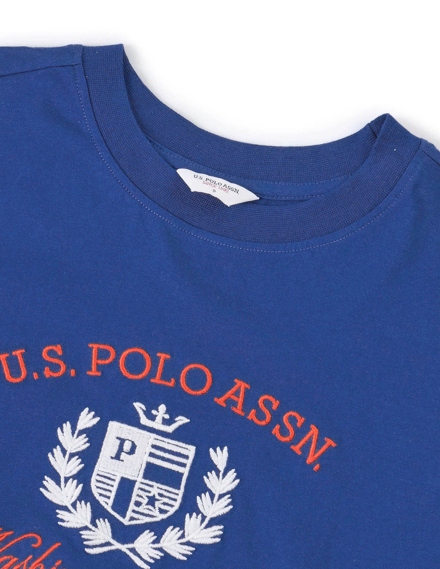 Boxy Fit Brand Embroidered T-Shirt Royal Blue - U.S. POLO ASSN. | Large