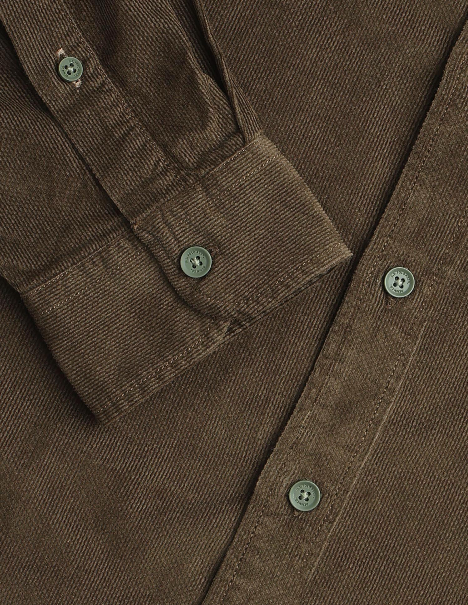 Corduroy Regular Fit Shirt Olive - U.S. POLO ASSN. | Large