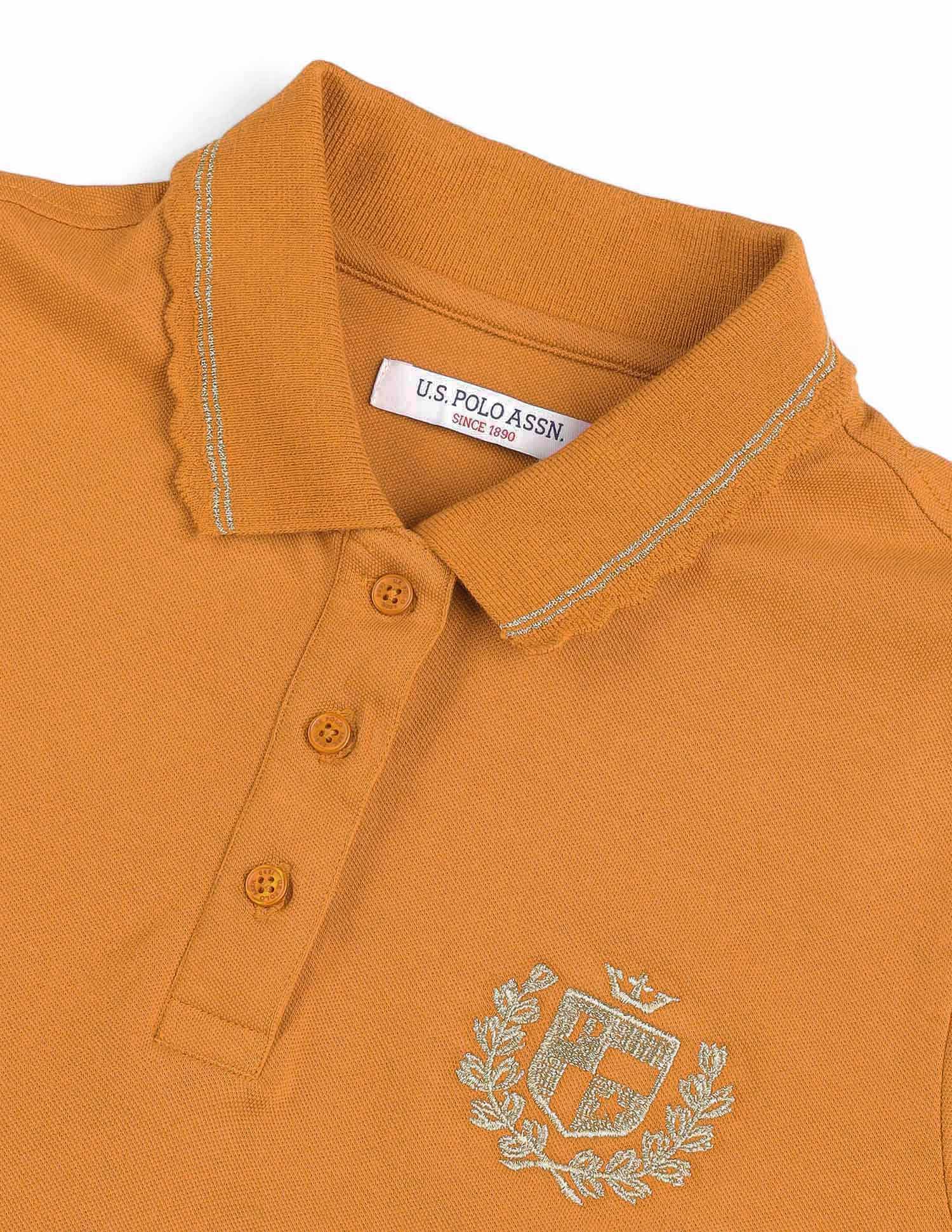 Regular Fit Solid Polo Shirt Orange - U.S. POLO ASSN. | Large