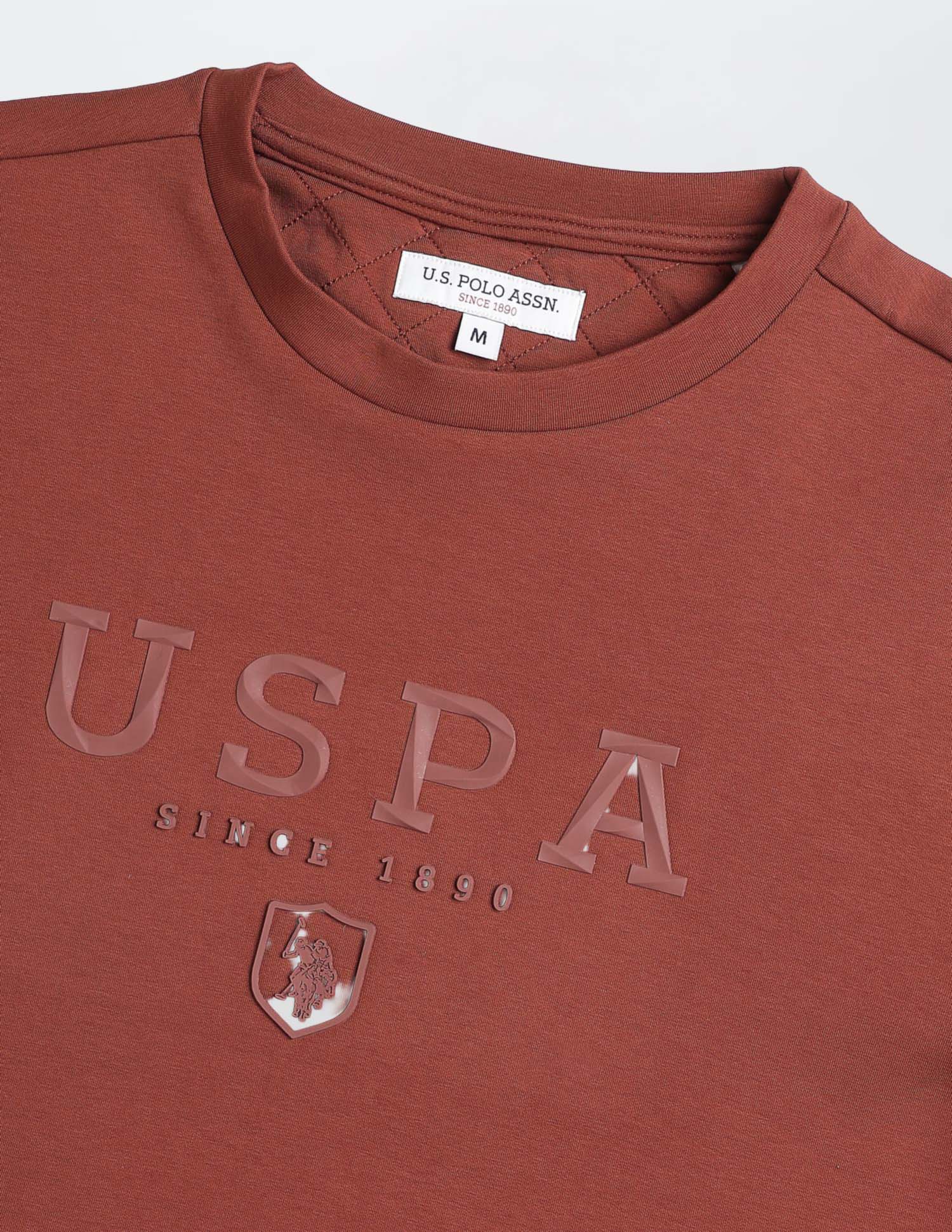 Brand Embossed Regular Fit Sweatshirt Rust - U.S. POLO ASSN. | Large