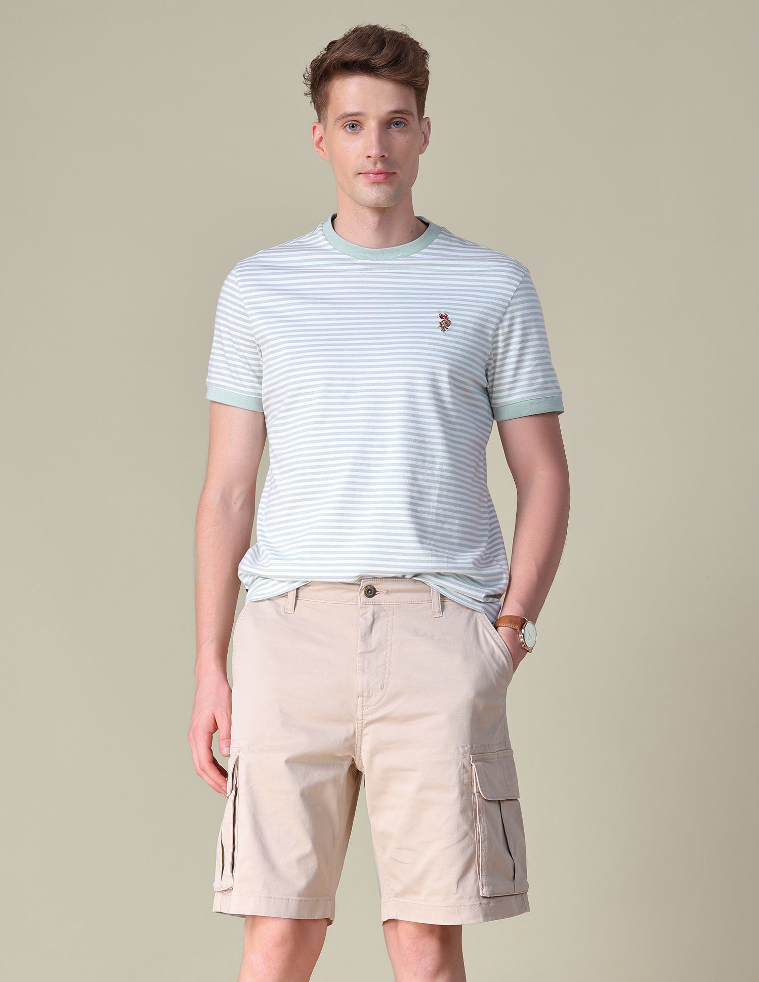 Horizontal Striped Slim Fit T-Shirt Grey - U.S. POLO ASSN. | Large
