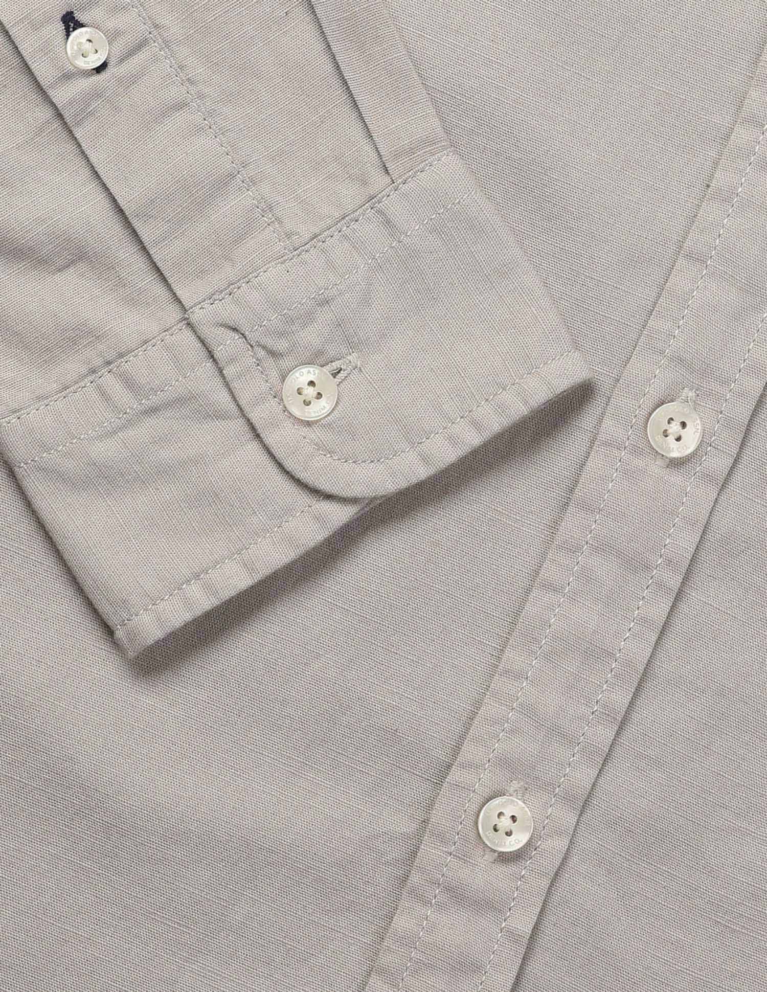Solid Slub Mandarin Collar Shirt Grey - U.S. Polo Assn. India | Large