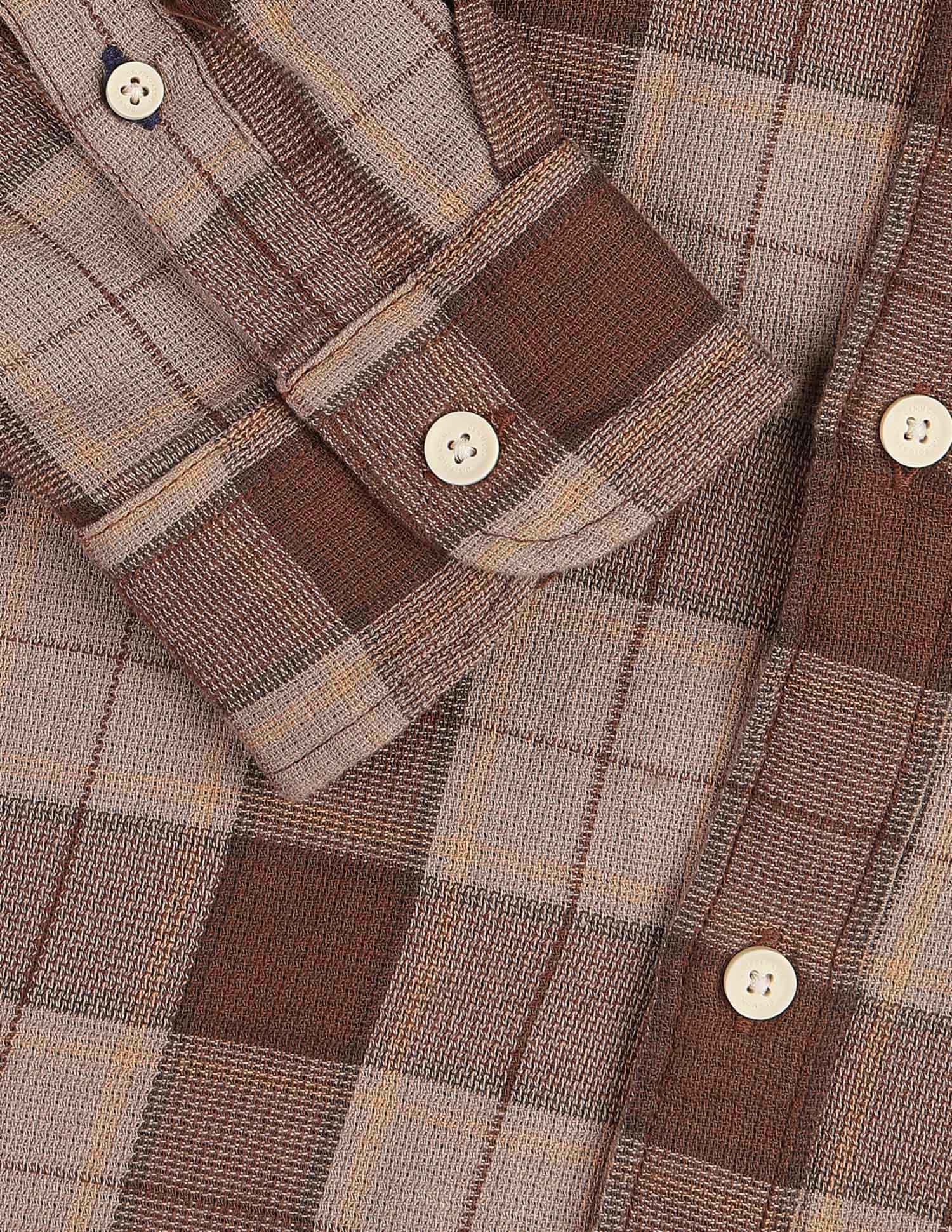 Tartan Checked Regular Fit Shirt Medium Brown - U.S. Polo Assn. India | Large