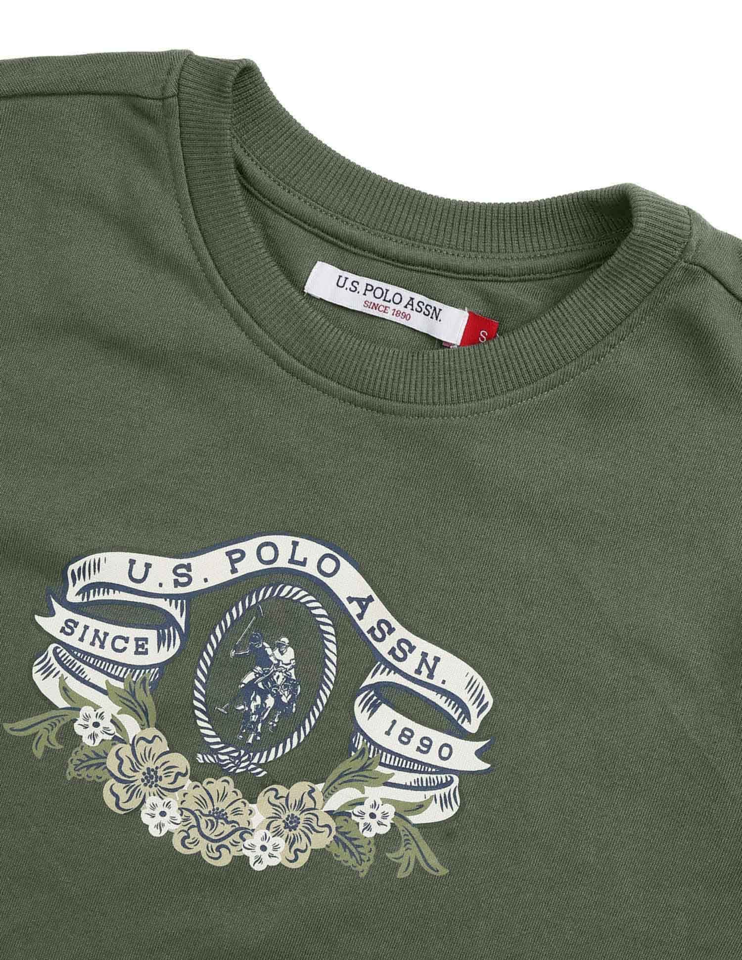 Brand Printed Regular Fit Sweatshirt Green - U.S. POLO ASSN. | Large