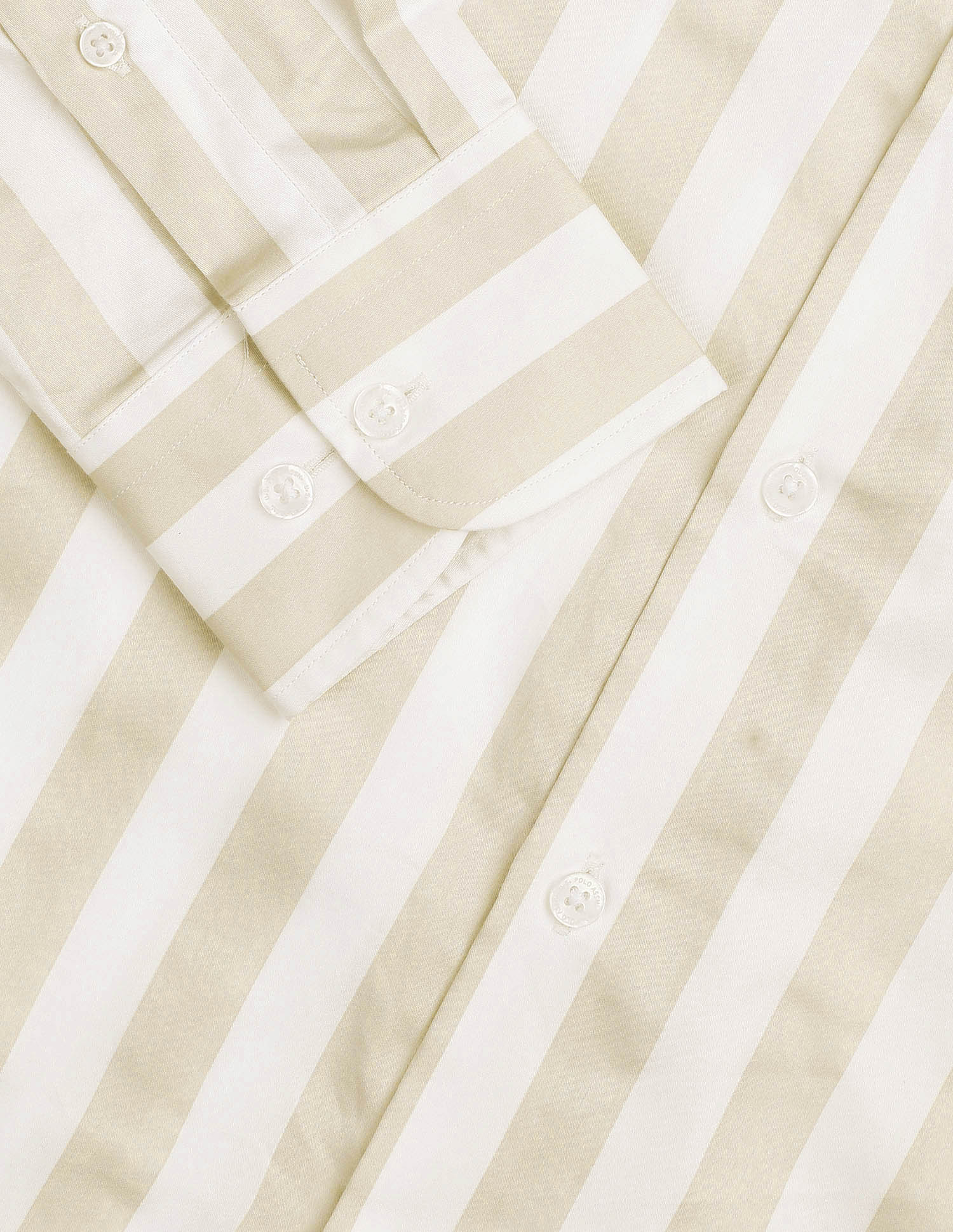 Vertical Striped Tailored Fit Shirt Beige - U.S. POLO ASSN. | Large