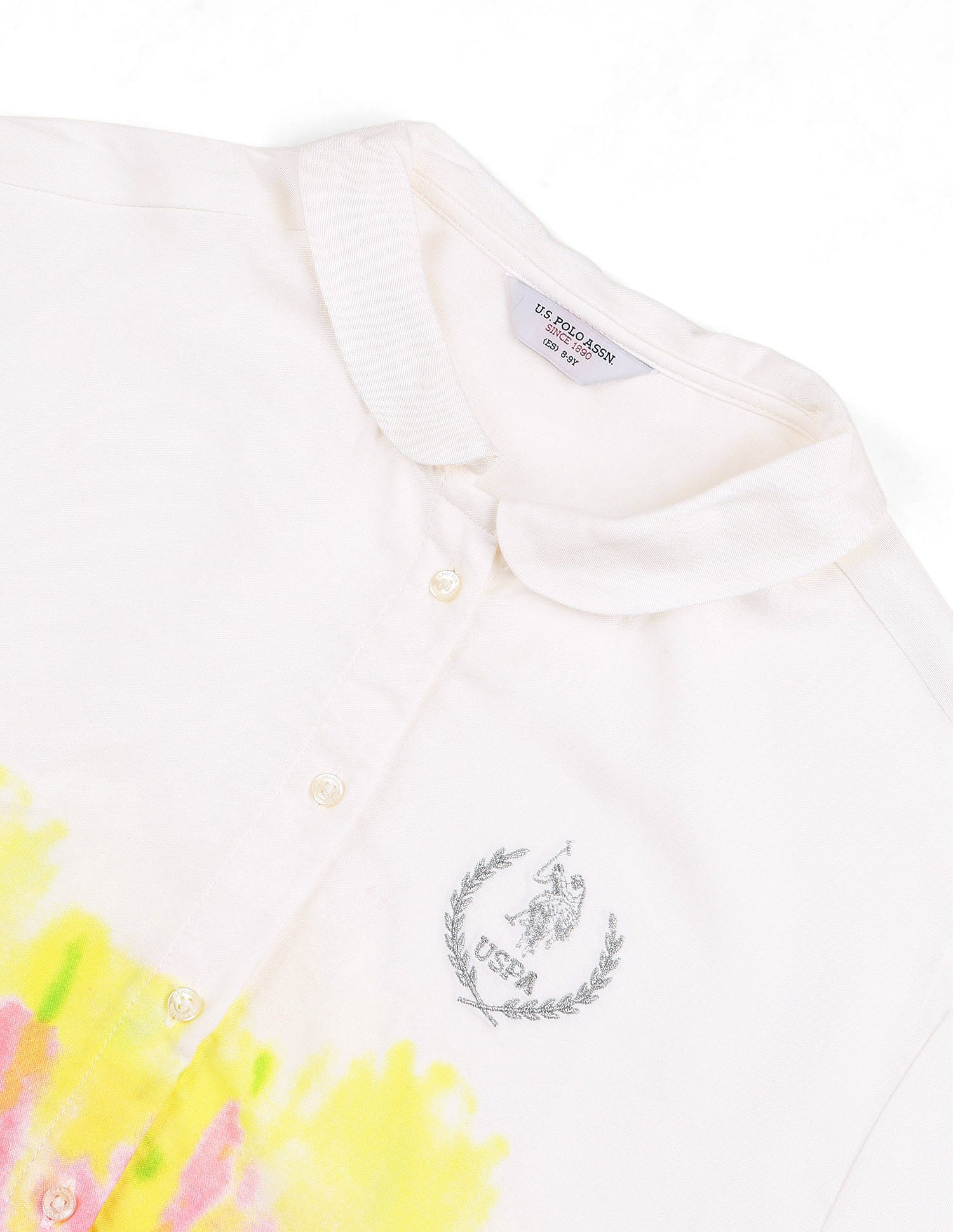 Girls Tie-Dyed Top Off White - U.S. POLO ASSN. | Large