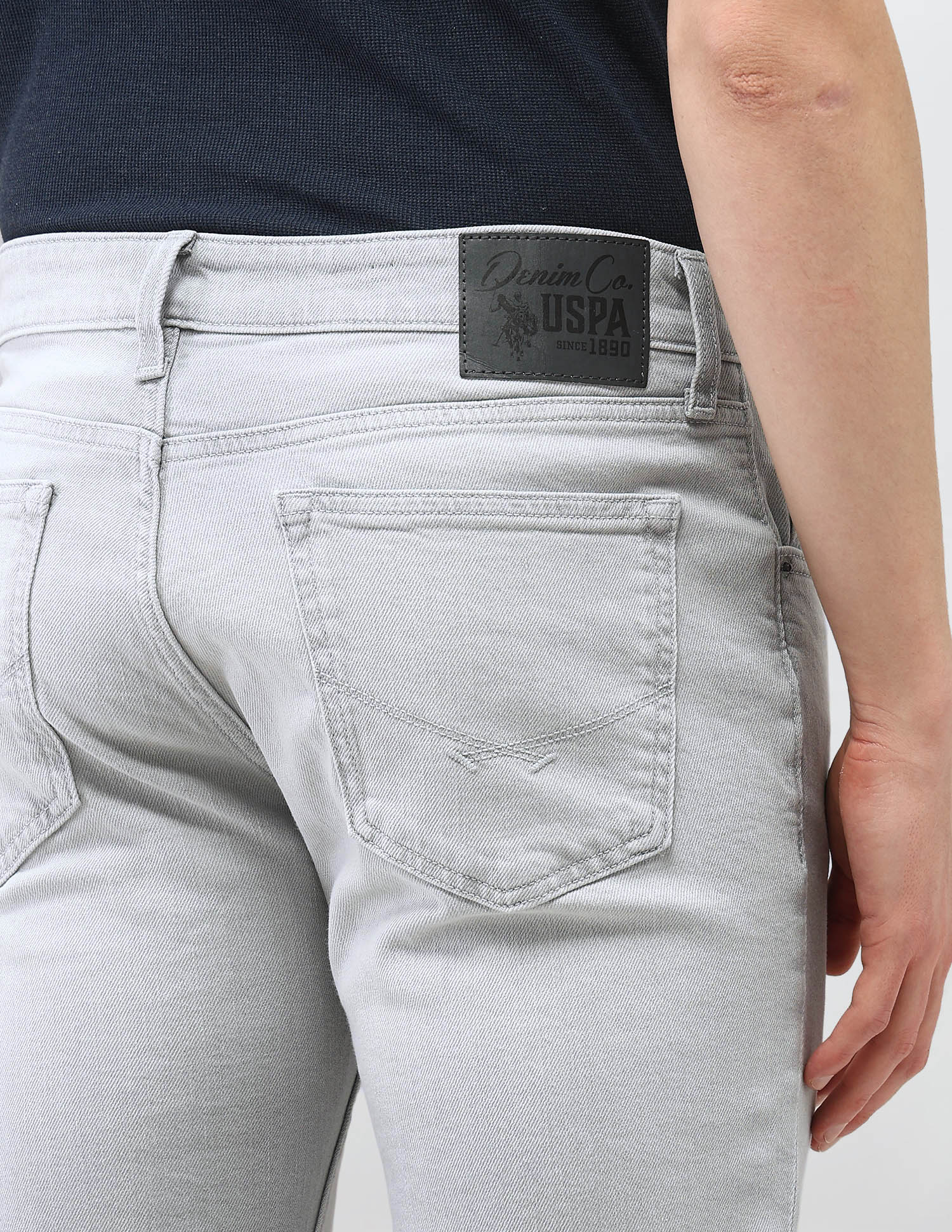 Brandon Slim Tapered Fit Light Washed Jeans Washed Grey - U.S. Polo Assn. India | Large