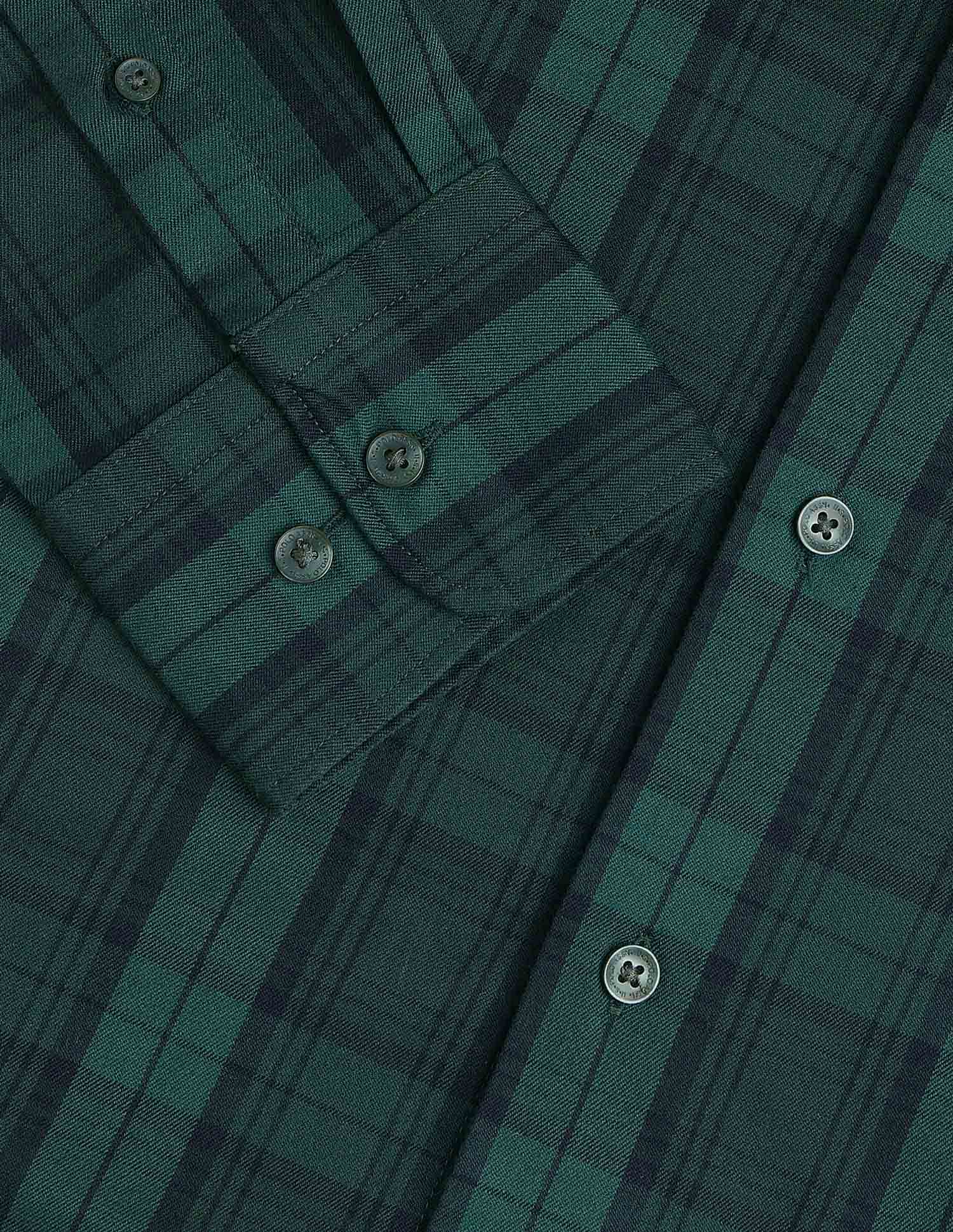 Plaid Checked Tailored Fit Shirt Green - U.S. Polo Assn. India | Large