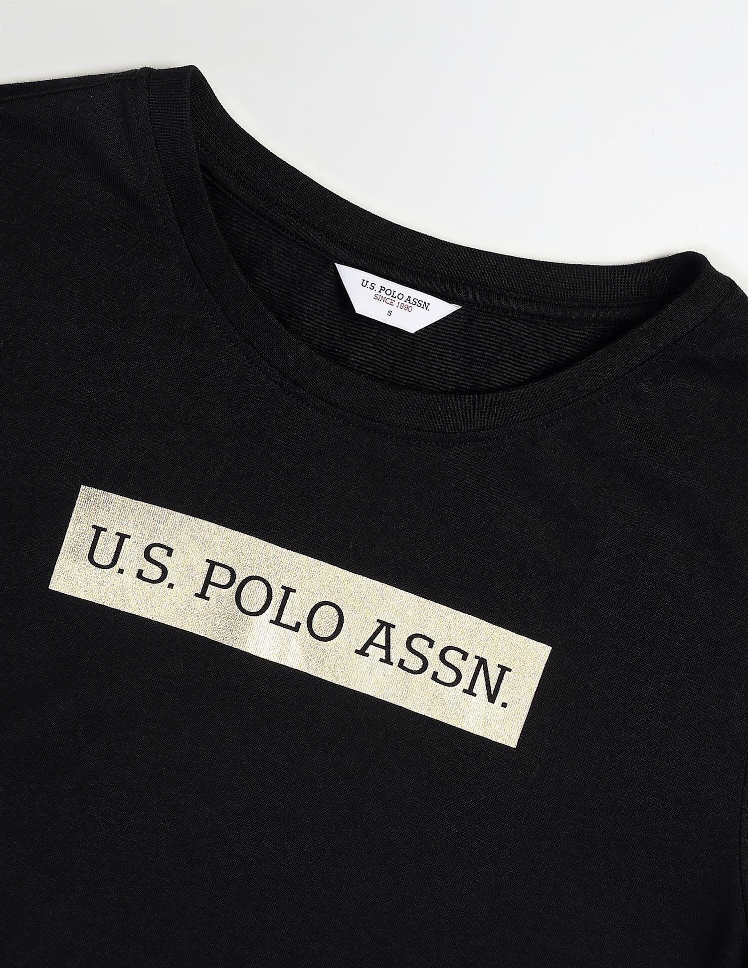 Regular Fit Brand Printed T-Shirt Black - U.S. Polo Assn. India | Large
