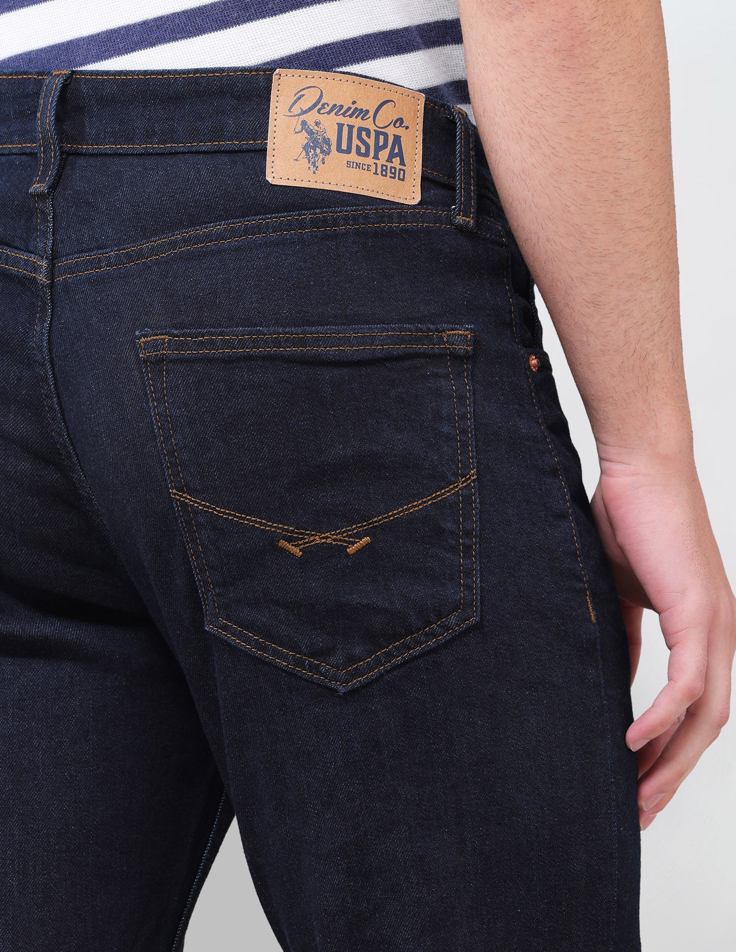 Cole Comfort Cropped Fit Blue Jeans Rinse Blue - U.S. Polo Assn. India | Large