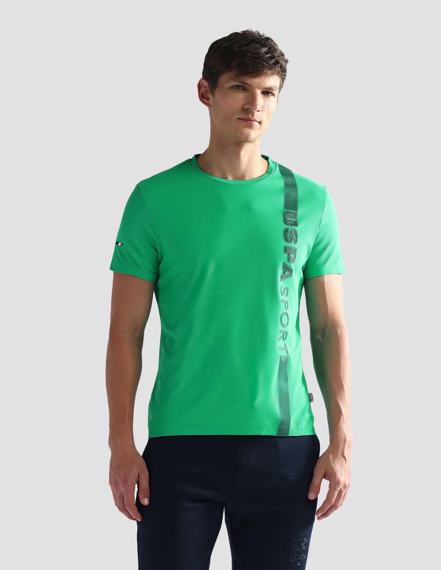 Brand Stripe Honeycomb T-Shirt Green - U.S. Polo Assn. India | Large