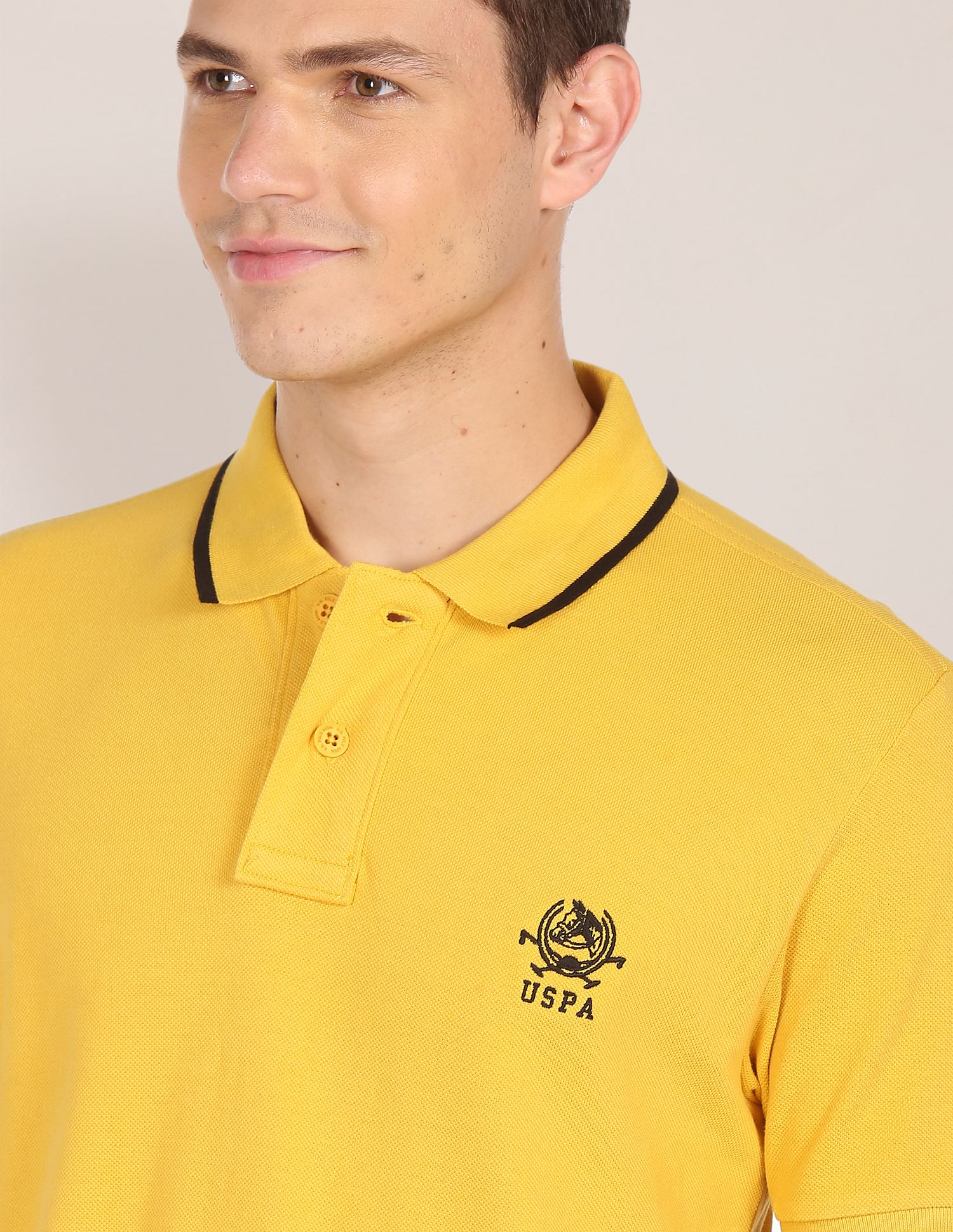 Short Sleeve Solid Polo Shirt Mustard - U.S. POLO ASSN. | Large