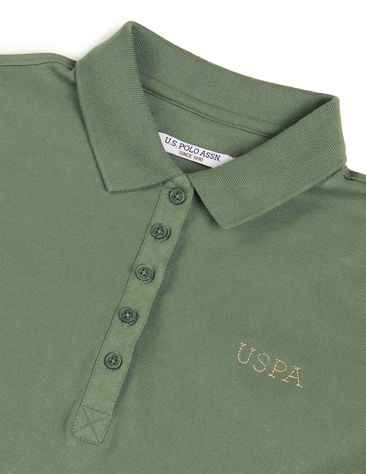 Regular Fit Solid Polo Shirt Light Olive - U.S. POLO ASSN. | Large