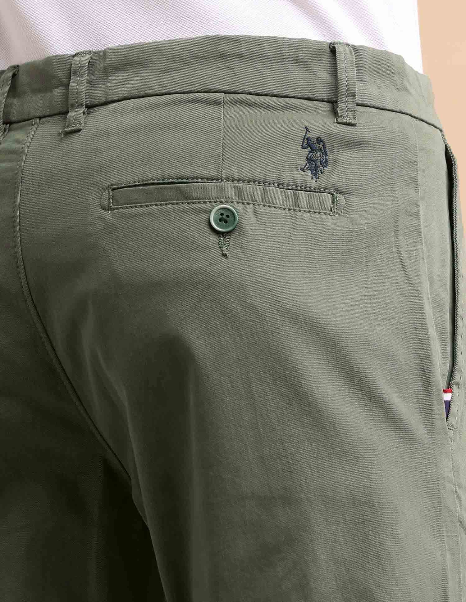 Solid Twill Trousers Olive - U.S. POLO ASSN. | Large