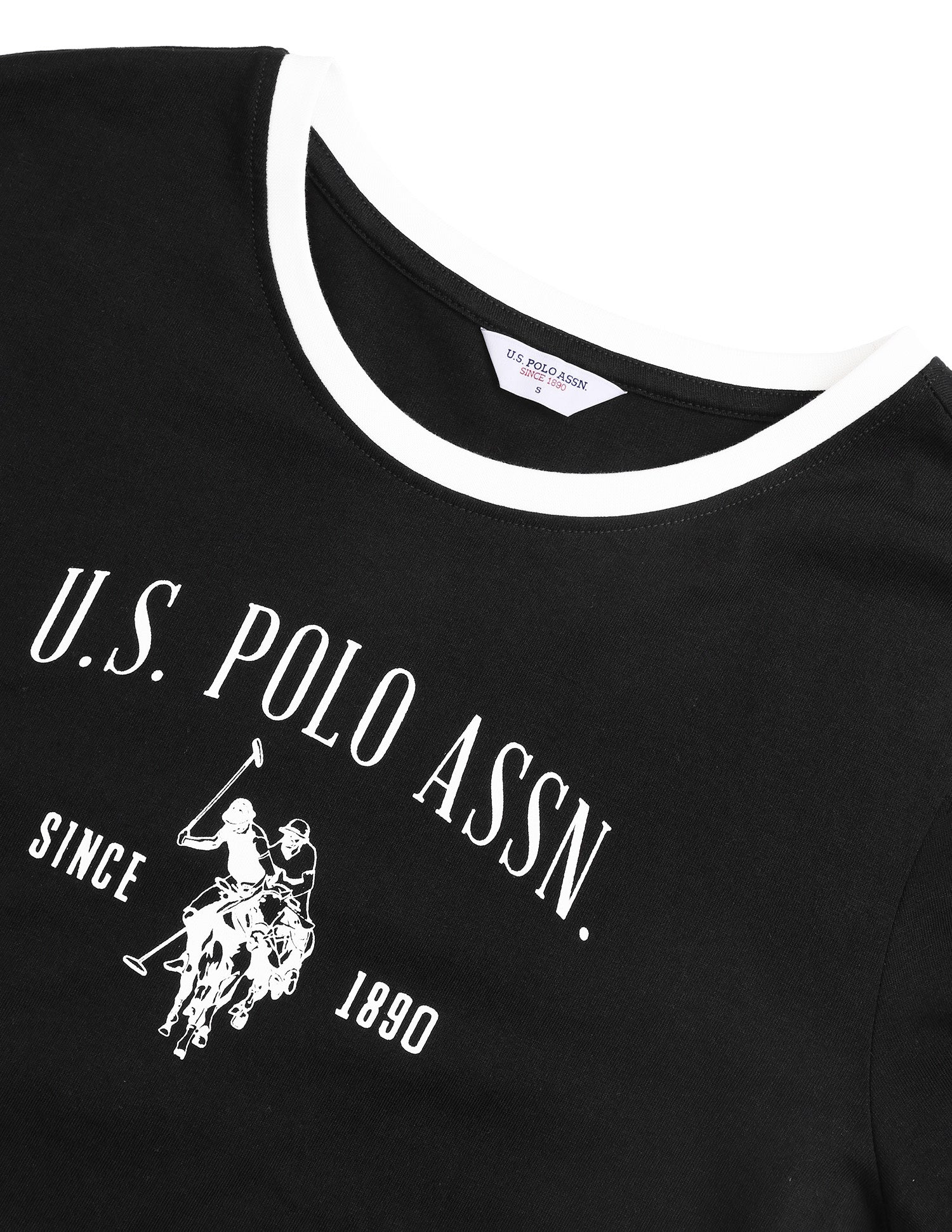 Brand Printed Regular Fit T-Shirt Black - U.S. Polo Assn. India | Large