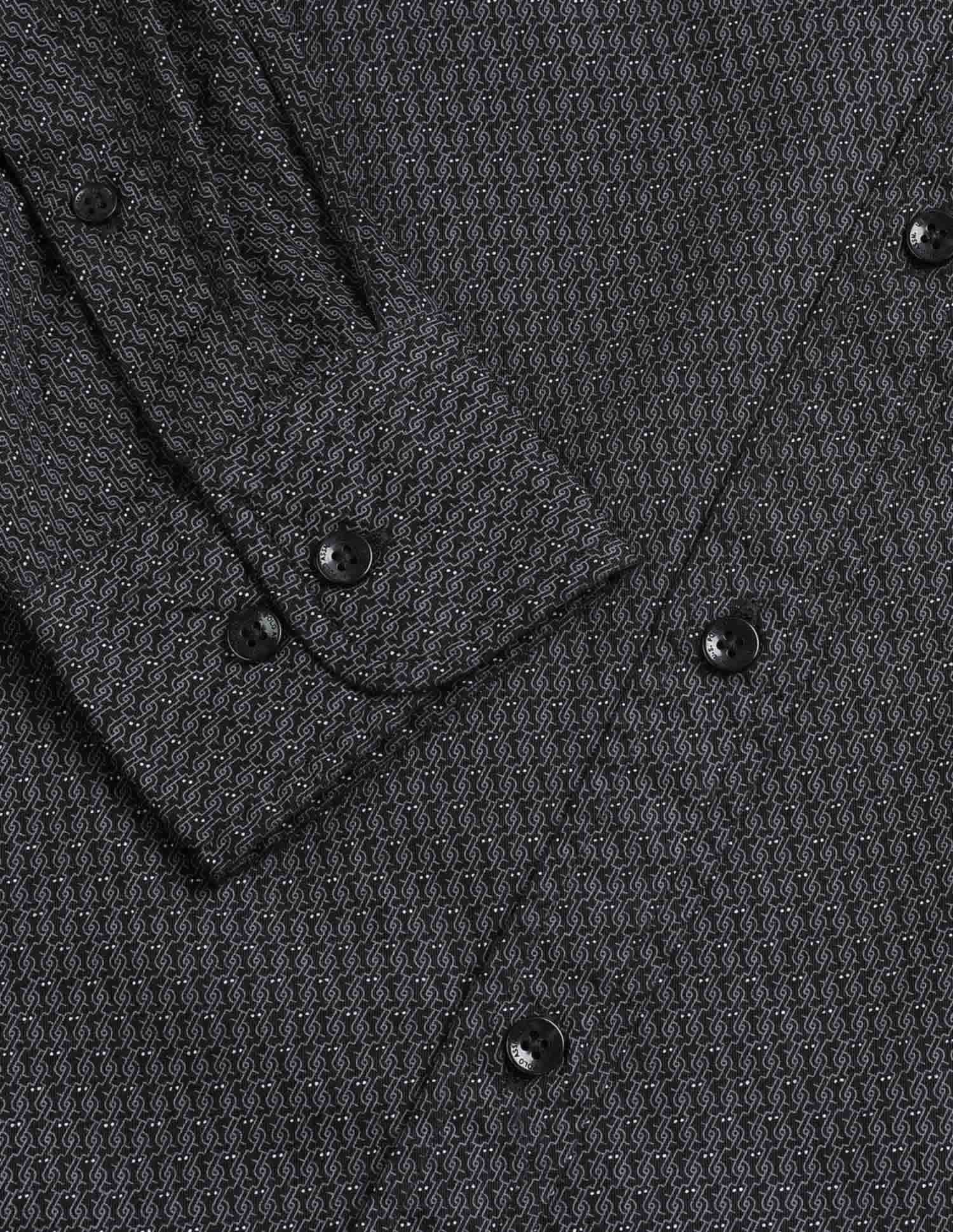 Tailored Fit Geometric Printed Shirt Black - U.S. Polo Assn. India | Large