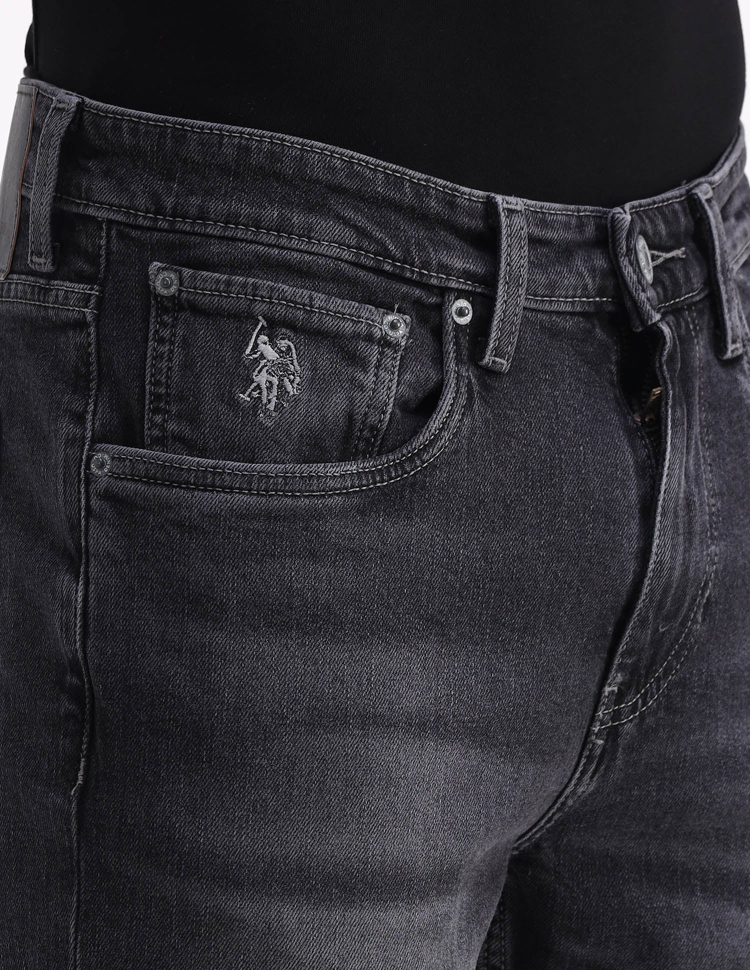 Harold Slim Straight Fit Grey Jeans Grey - U.S. POLO ASSN. | Large