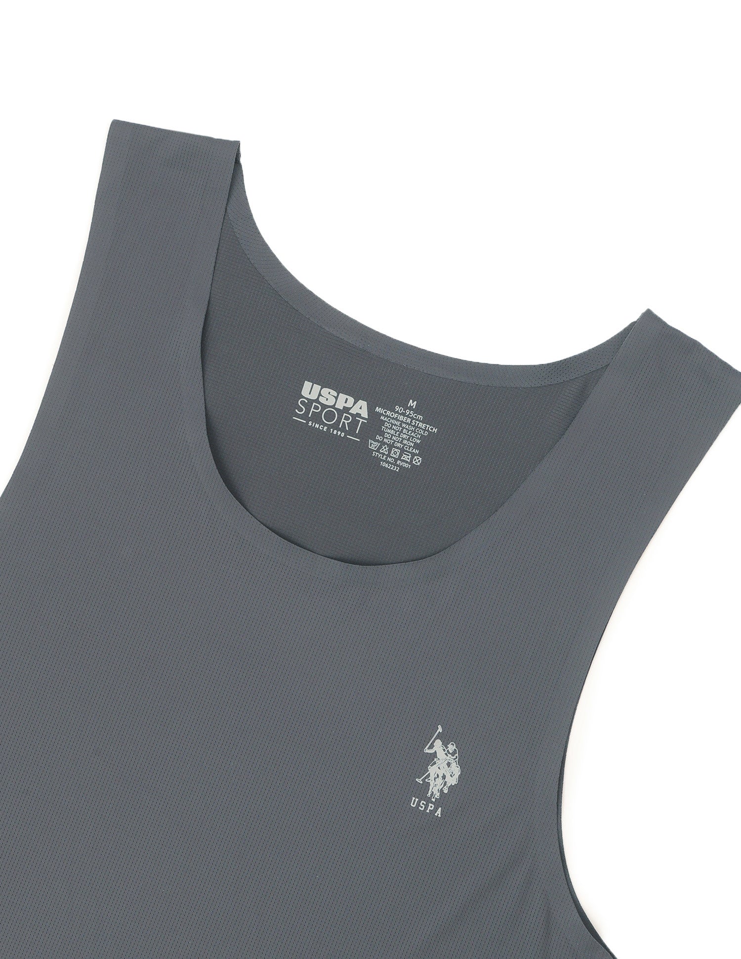 Breathe Easy Mesh Seamless RV001 Sports Vest Asphalt - U.S. Polo Assn. India | Large