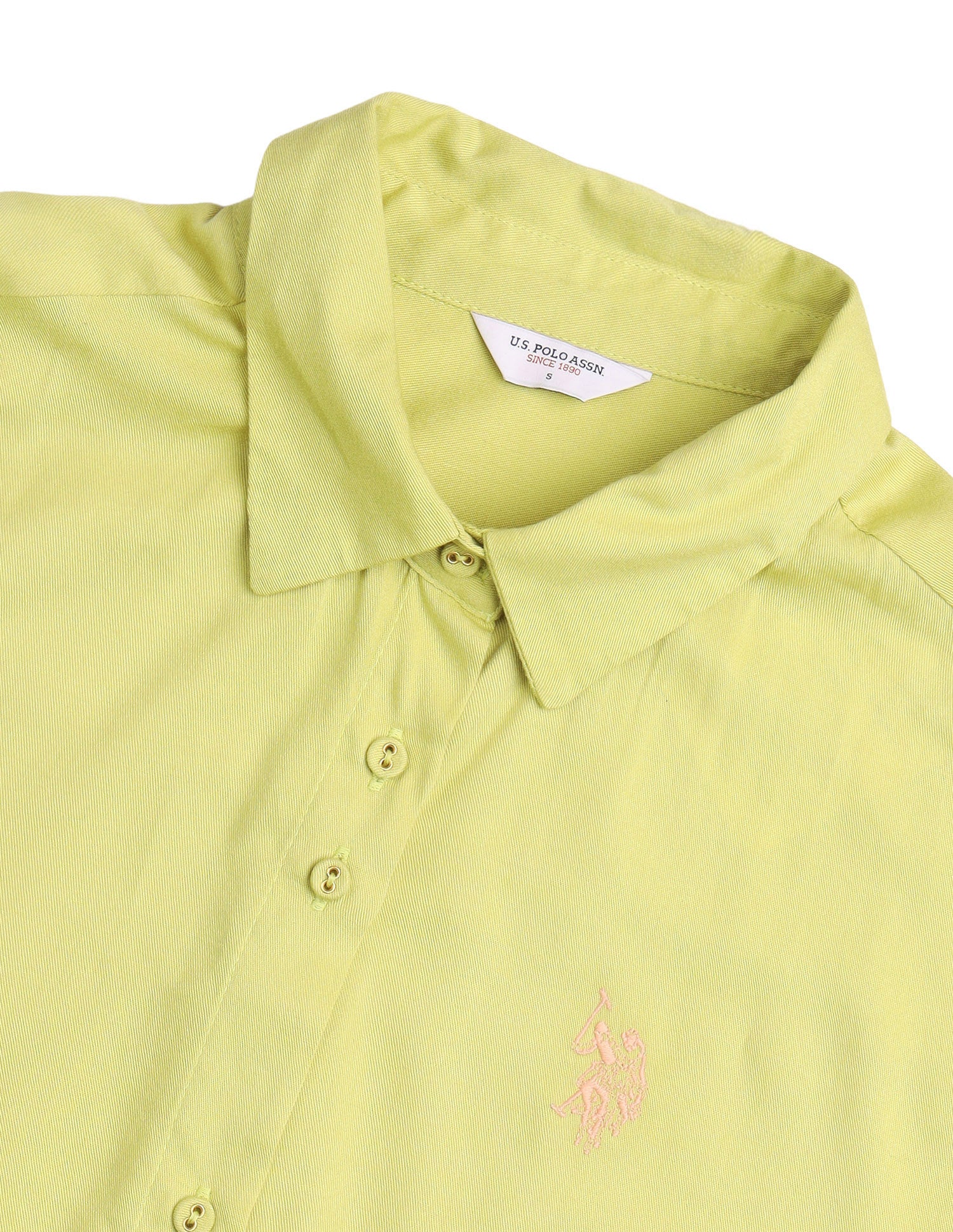 Solid Relaxed Fit Shirt Lime-Green - U.S. Polo Assn. India | Large