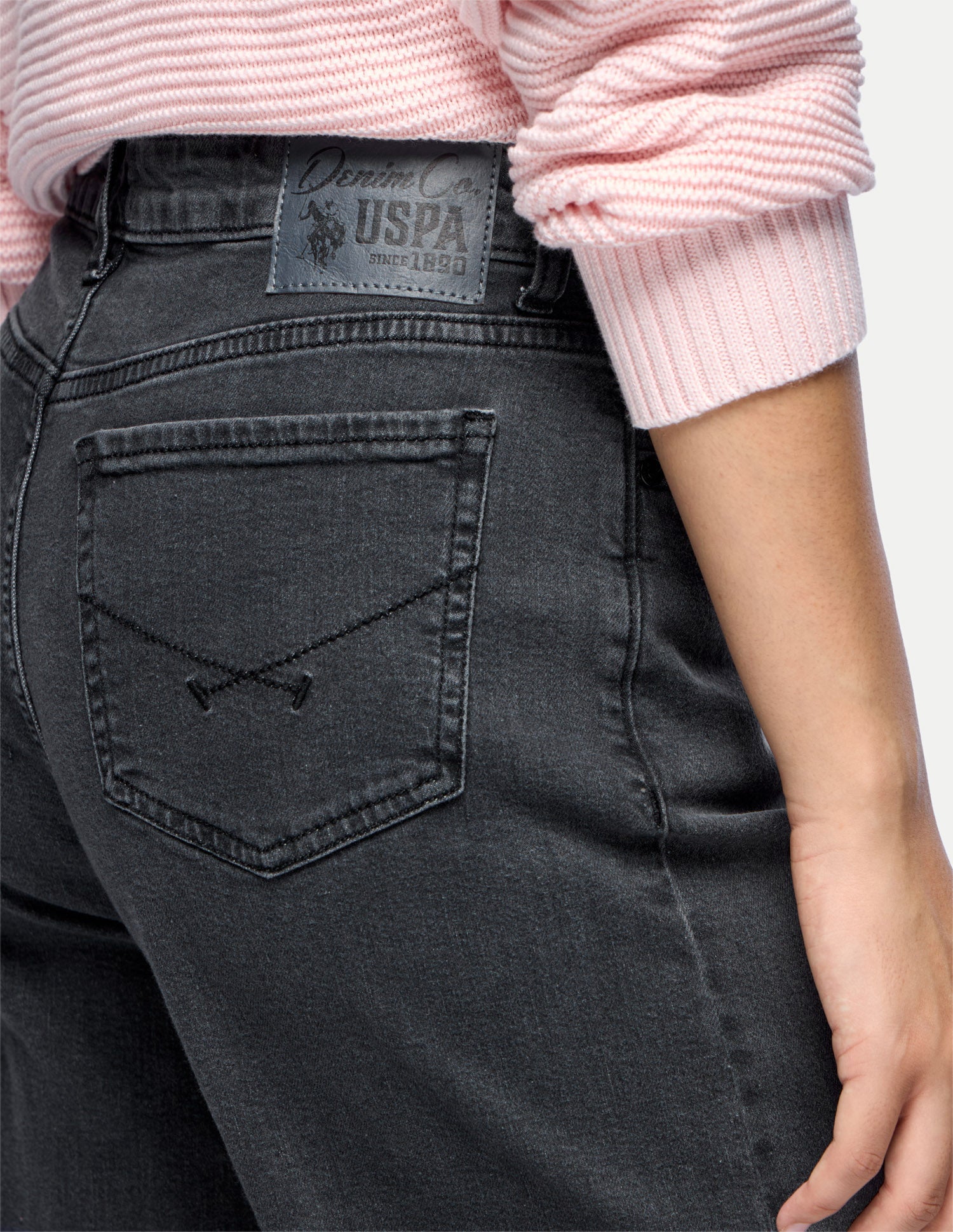 Wide Leg Fit Grey Jeans Dark Grey - U.S. Polo Assn. India | Large