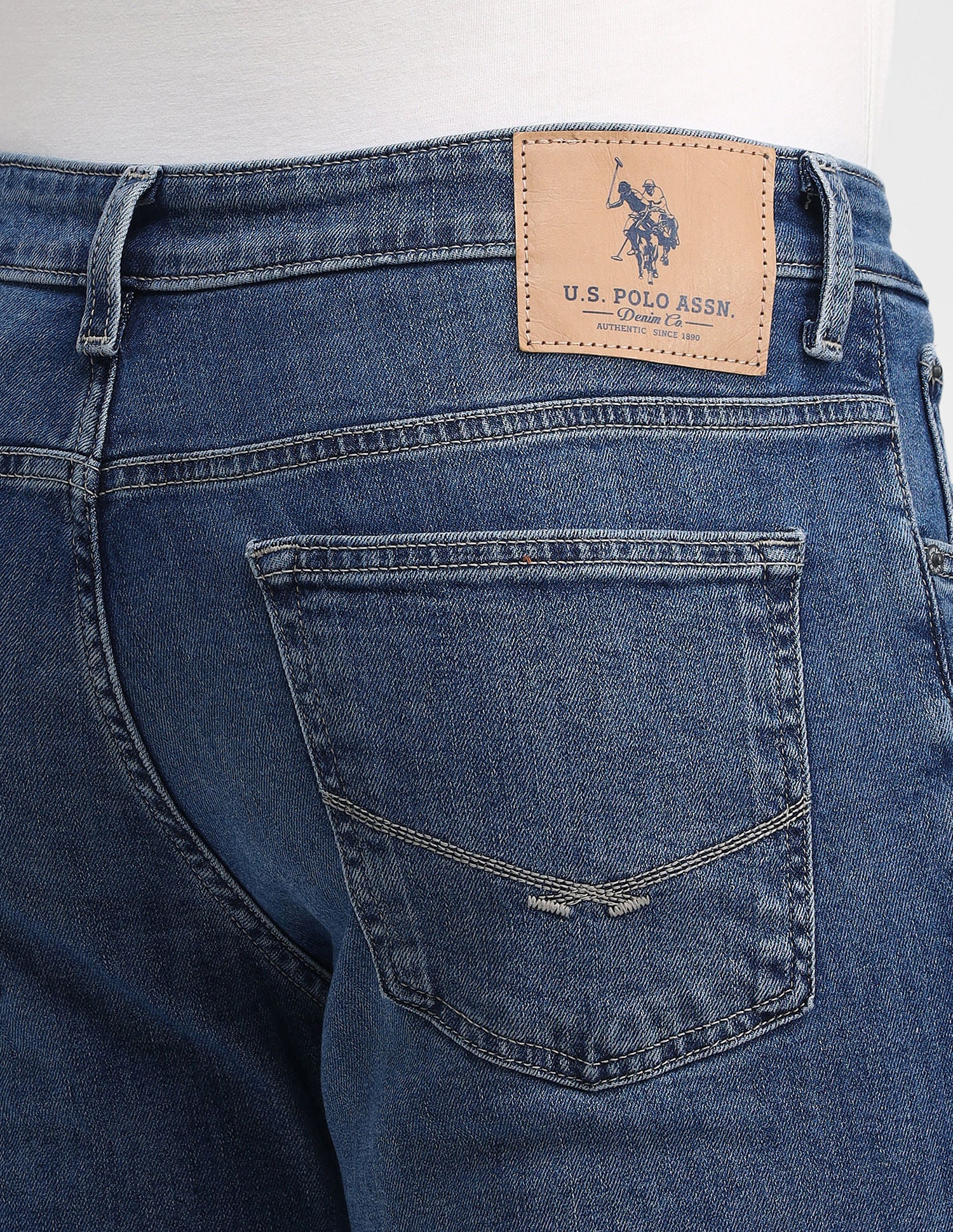 Brandon Slim Tapered Fit Blue Jeans Blue - U.S. POLO ASSN. | Large