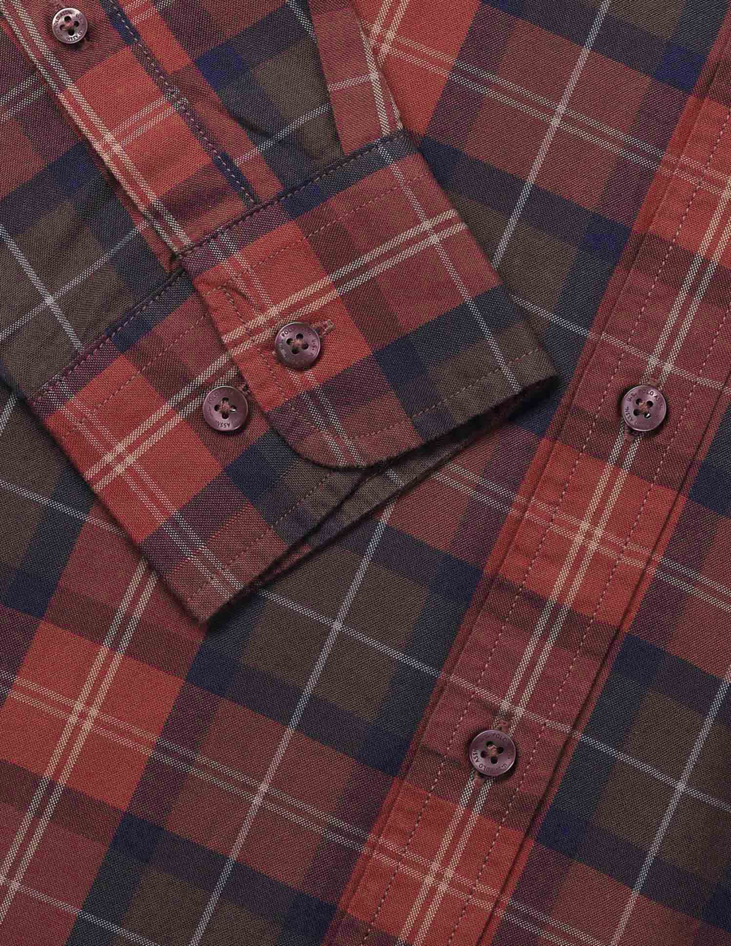 Tartan Checked Oxford Shirt Rust - U.S. Polo Assn. India | Large