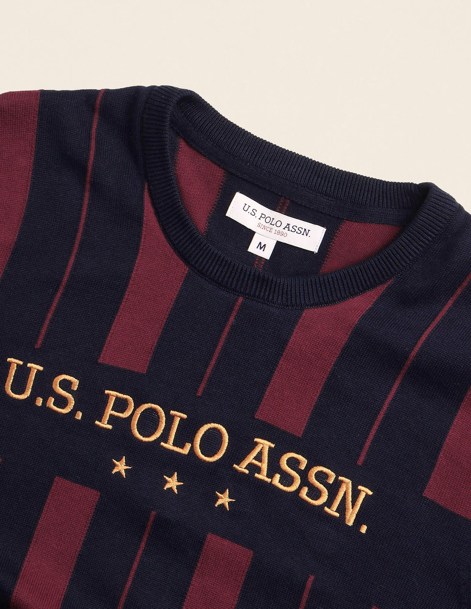 Regular Fit Striped Sweater Navy - U.S. Polo Assn. India | Large
