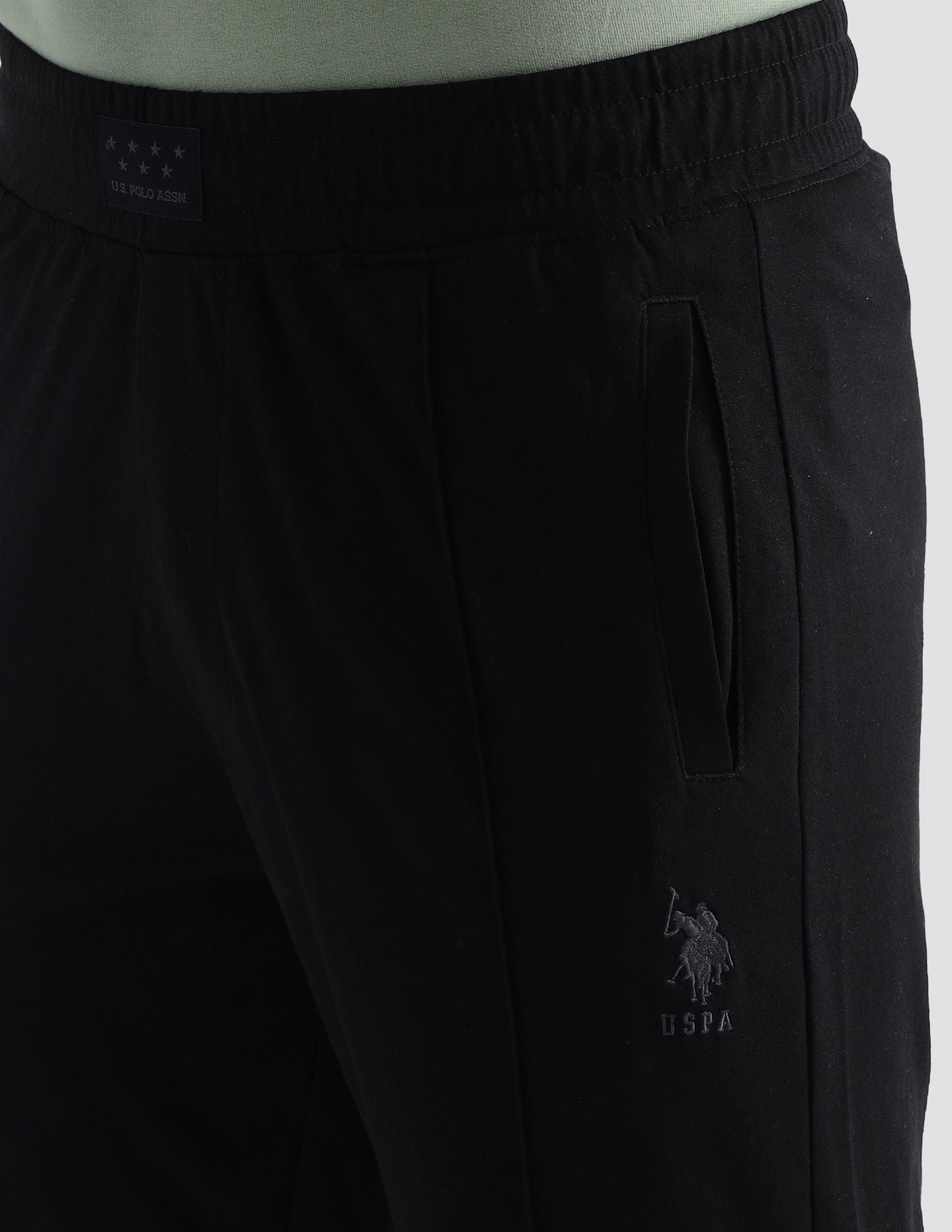 Solid Comfort Fit OJ006 Lounge Joggers - Pack Of 1 Black - U.S. POLO ASSN. | Large