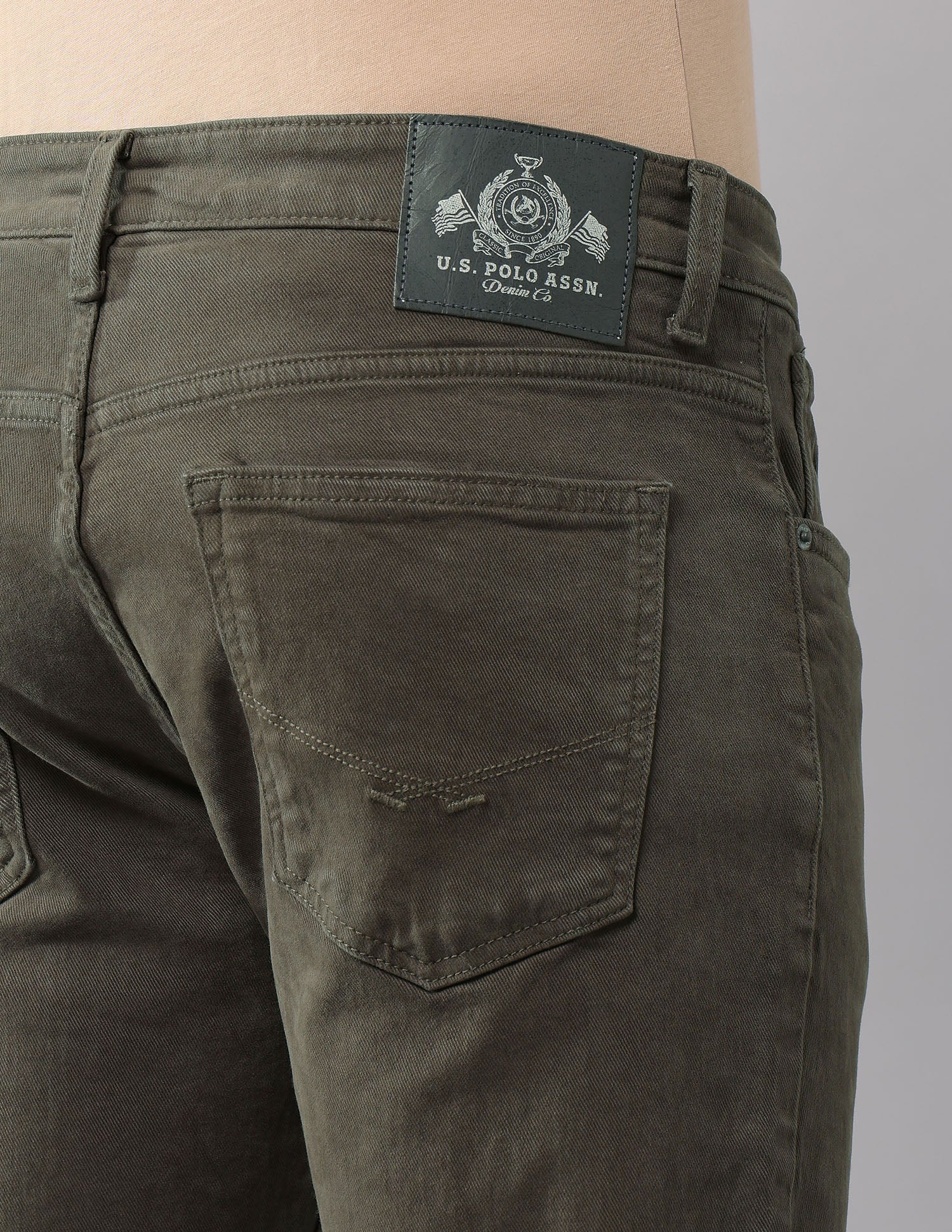 Brandon Slim Tapered Fit Green Jeans Olive - U.S. POLO ASSN. | Large