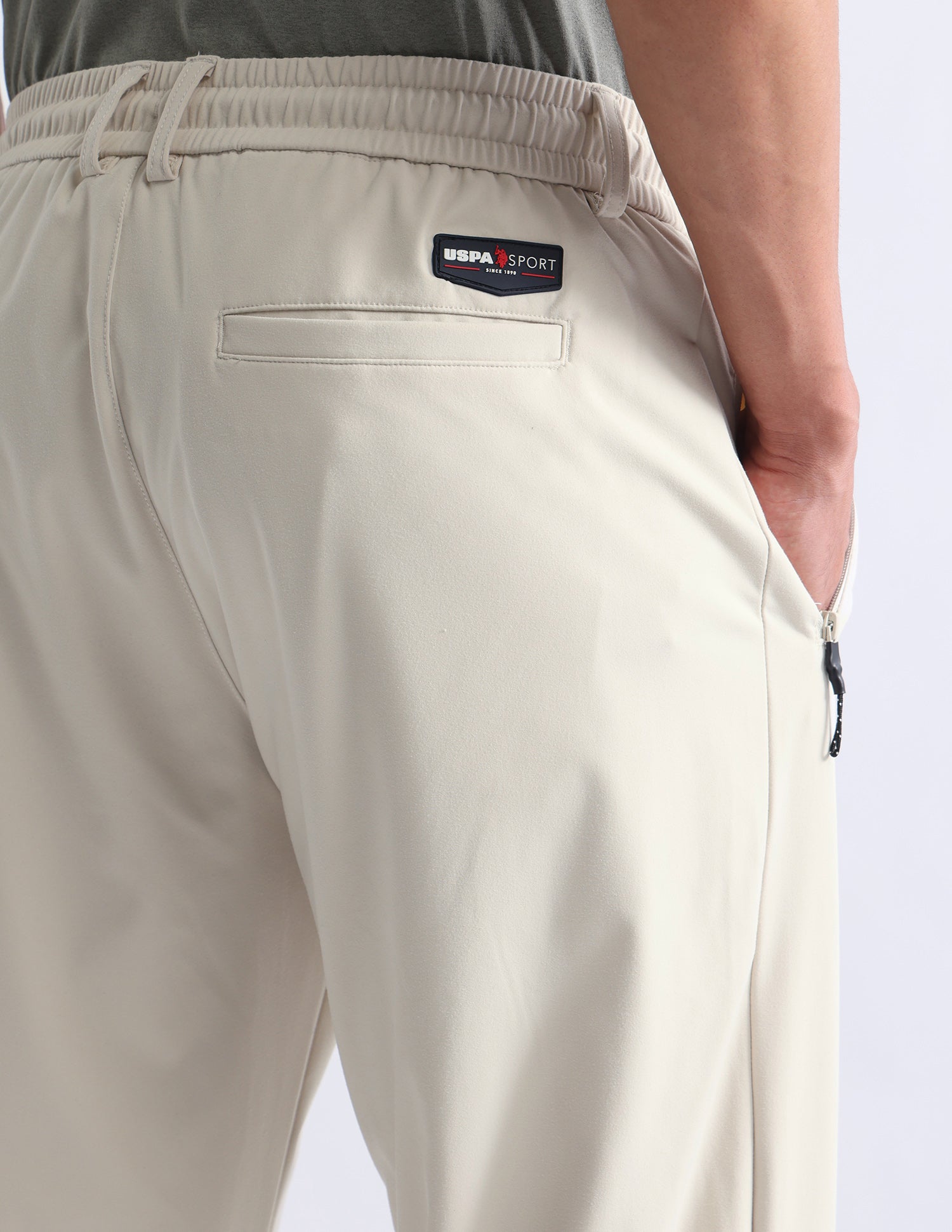 Mid Rise Slim Fit Active Track Pants Light Grey - U.S. Polo Assn. India | Large