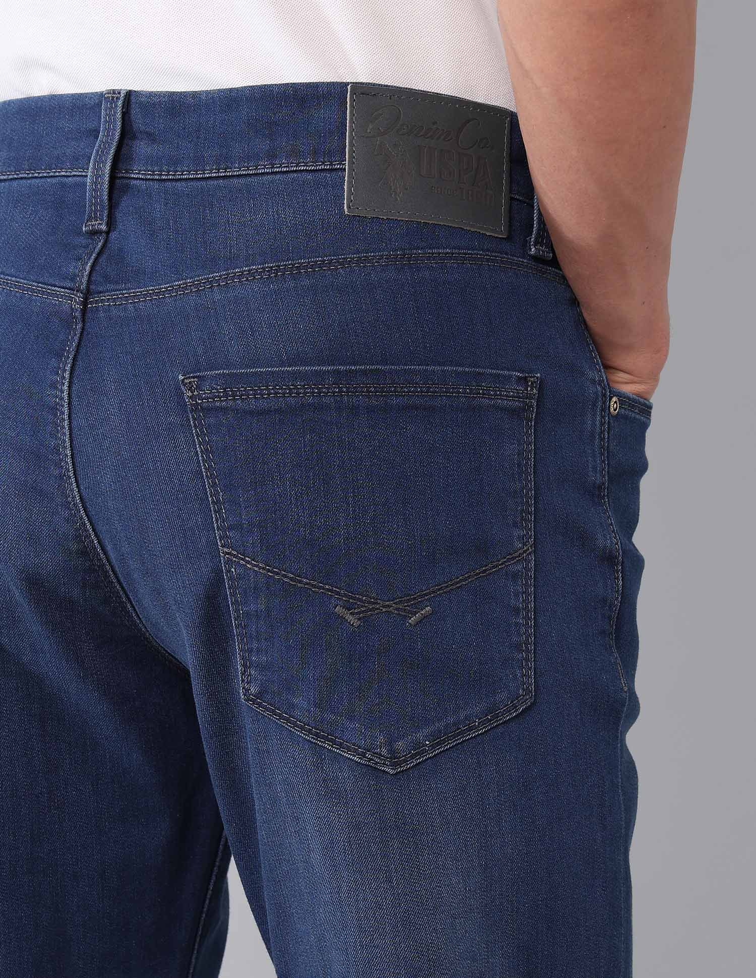 Harold Slim Straight Fit Blue Jeans Mid Wash - U.S. POLO ASSN. | Large