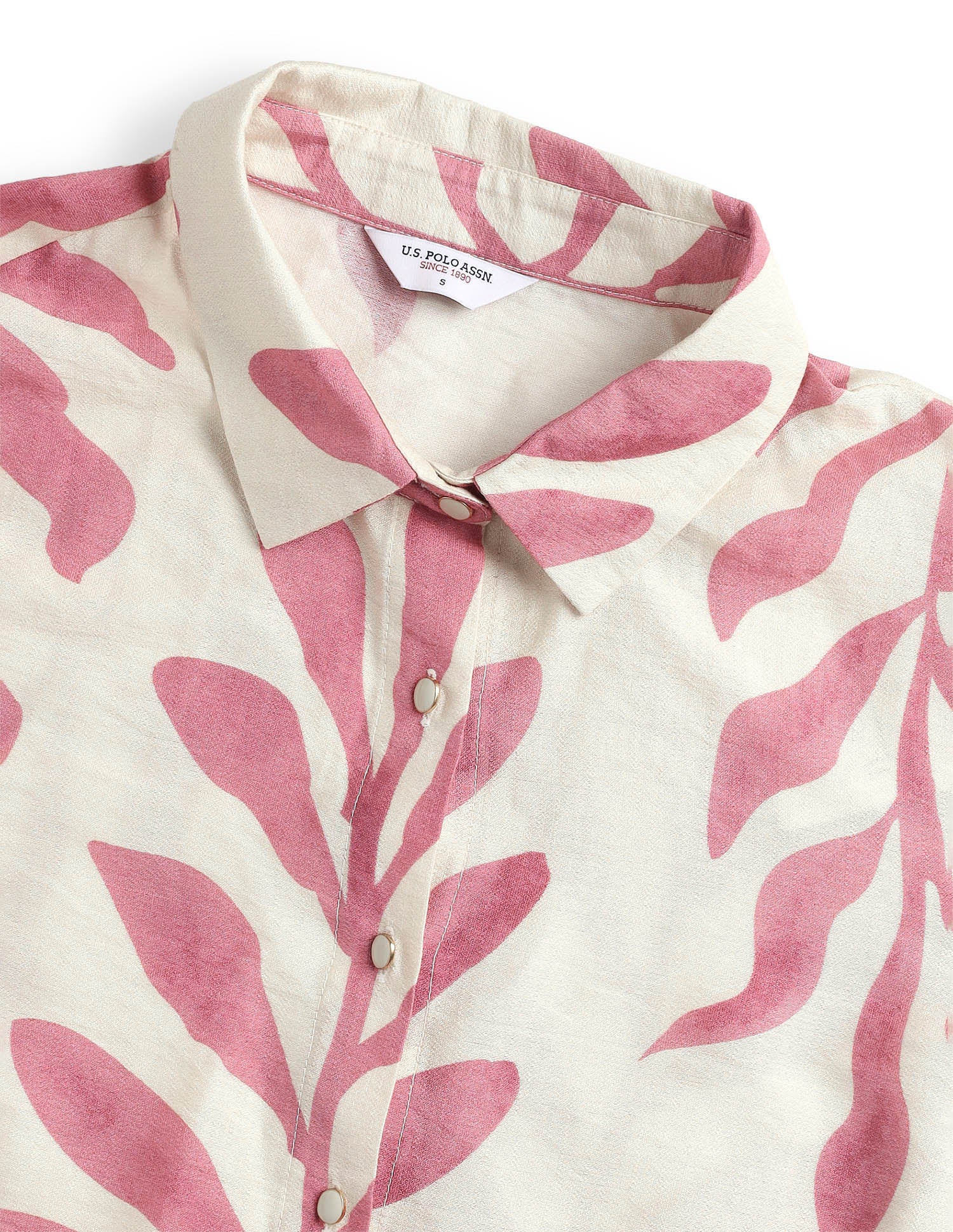 All Over Printed Relaxed Fit Shirt Off White - U.S. Polo Assn. India | Large
