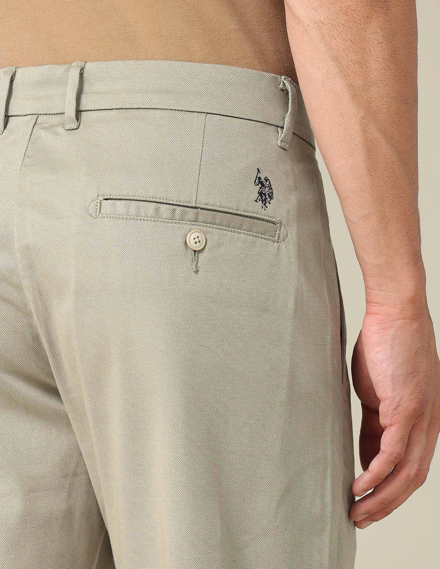 Denver Slim Fit Satin Trousers Khaki - U.S. POLO ASSN. | Large