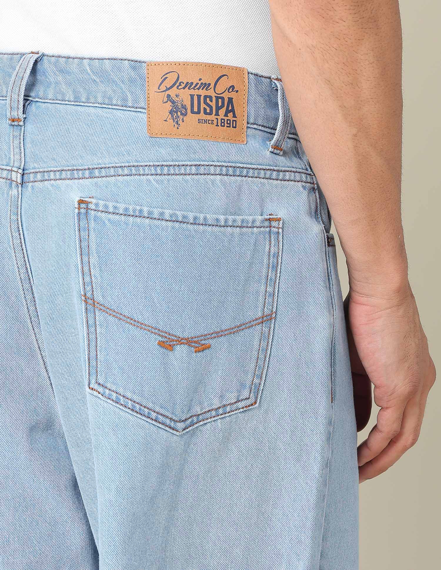 Mid Rise Solid Denim Shorts Blue - U.S. POLO ASSN. | Large