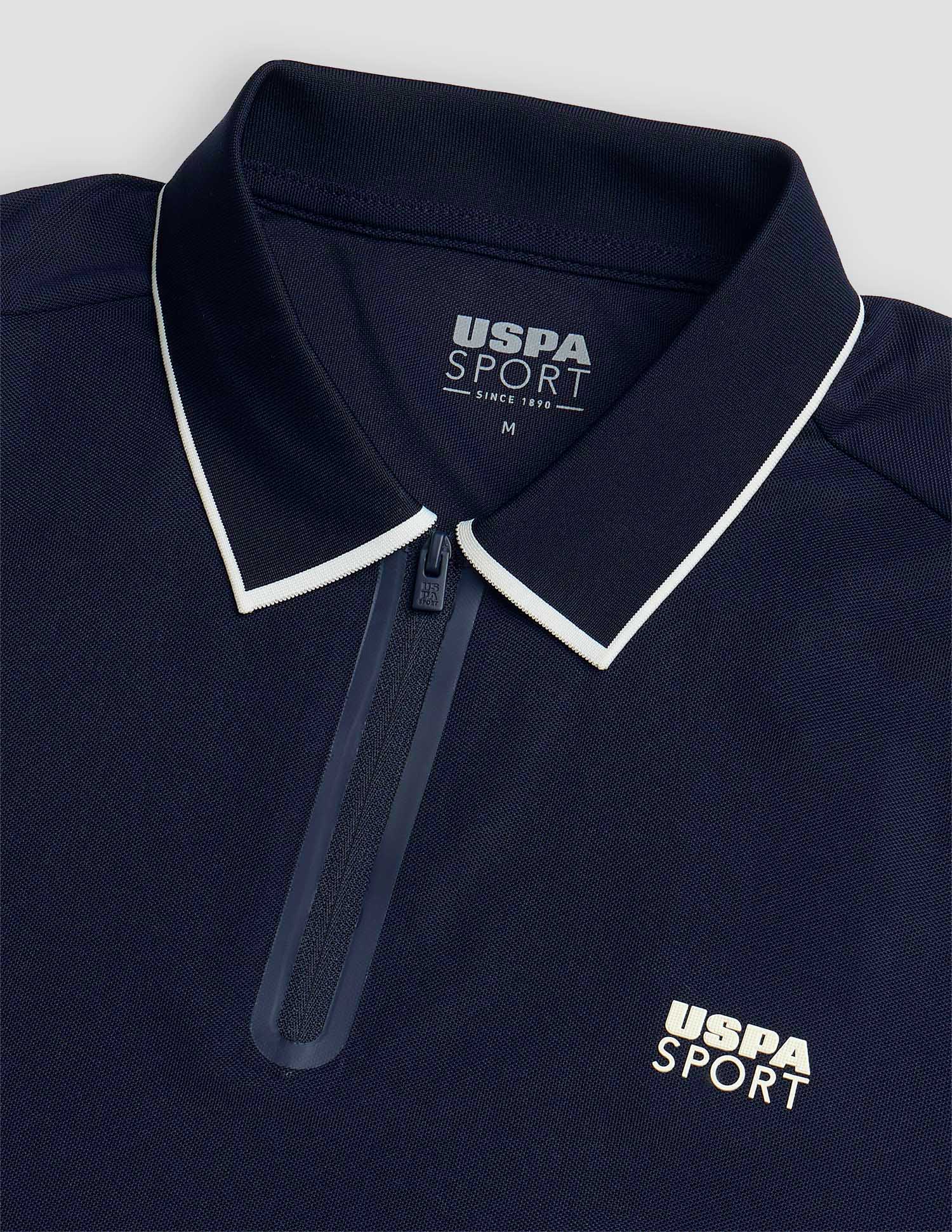 Solid Slim Fit Active Polo Shirt Navy - U.S. POLO ASSN. | Large
