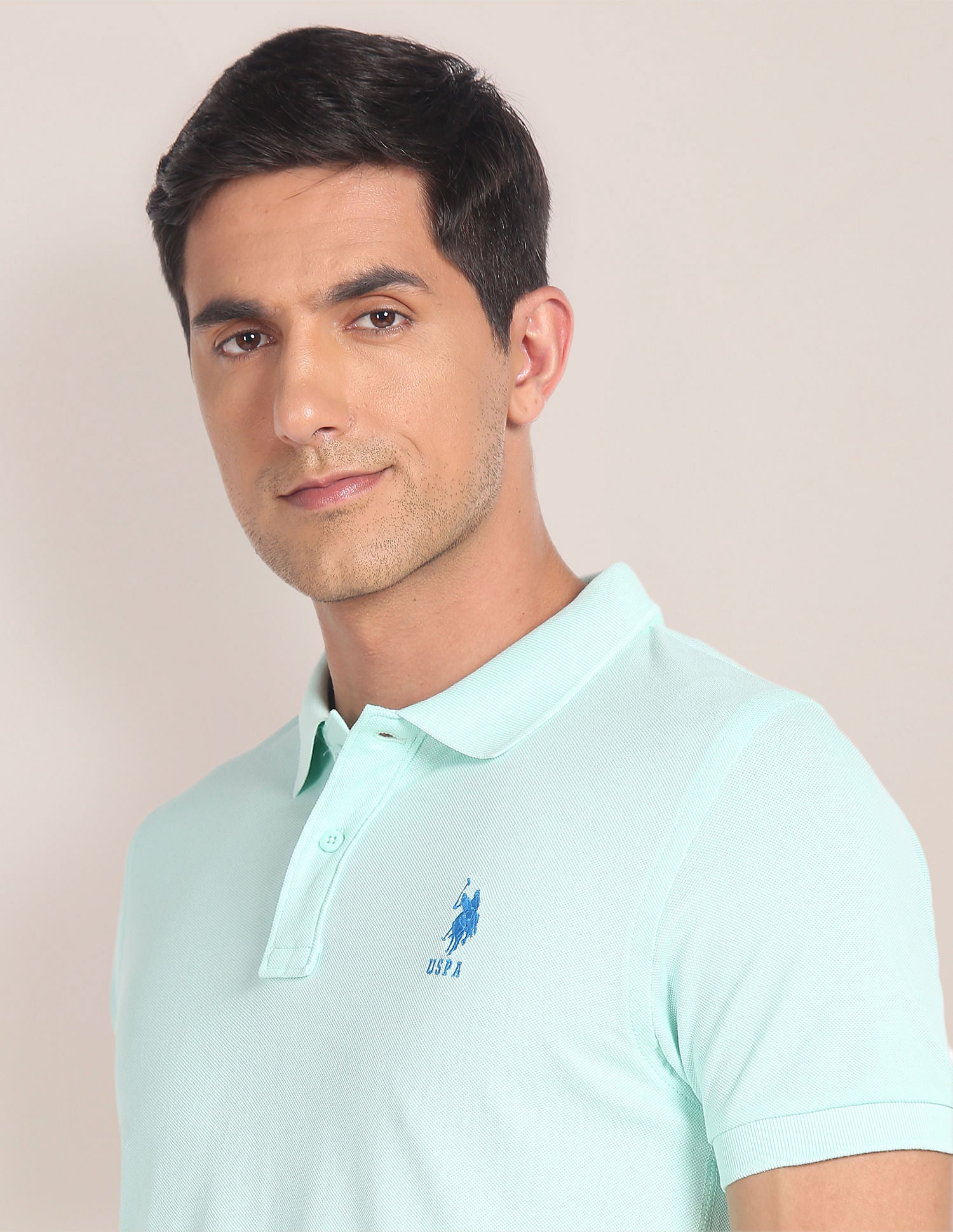 Solid Pique Polo Shirt Aqua - U.S. POLO ASSN. | Large