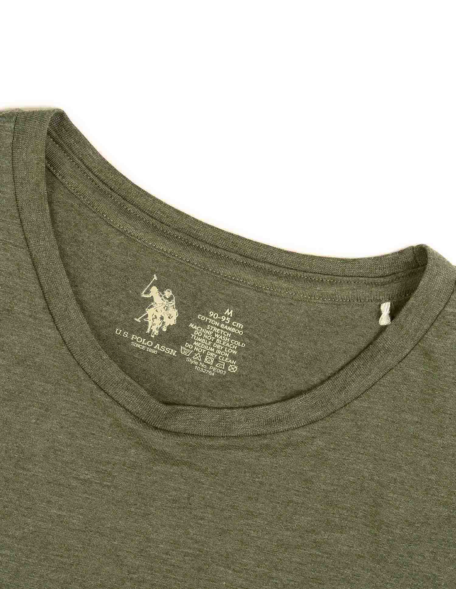 Antibacterial Comfort Fit Pe003 Lounge T-Shirt - Pack Of 1 Olive Melange - U.S. POLO ASSN. | Large