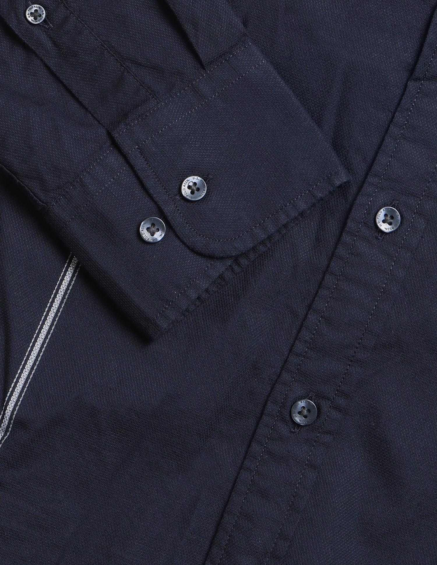 Solid Regular Fit Shirt Navy - U.S. Polo Assn. India | Large
