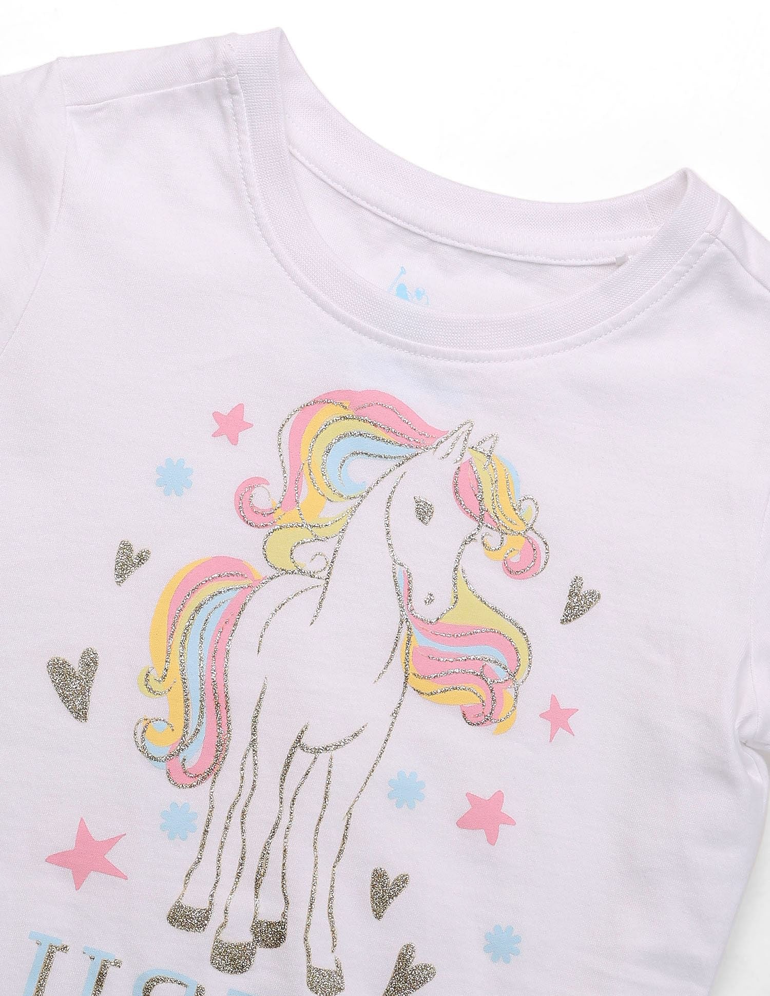 Girls Brand Printed Regular Fit T-Shirt White - U.S. POLO ASSN. | Large