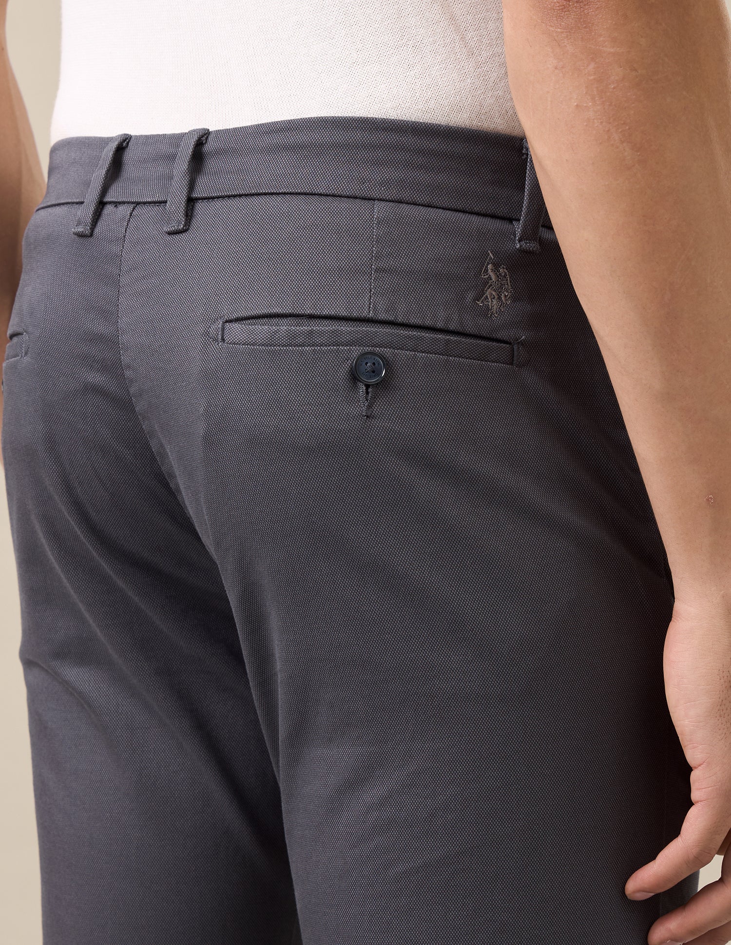 Austin Slim Fit Satin Trousers Purple Grey - U.S. Polo Assn. India | Large
