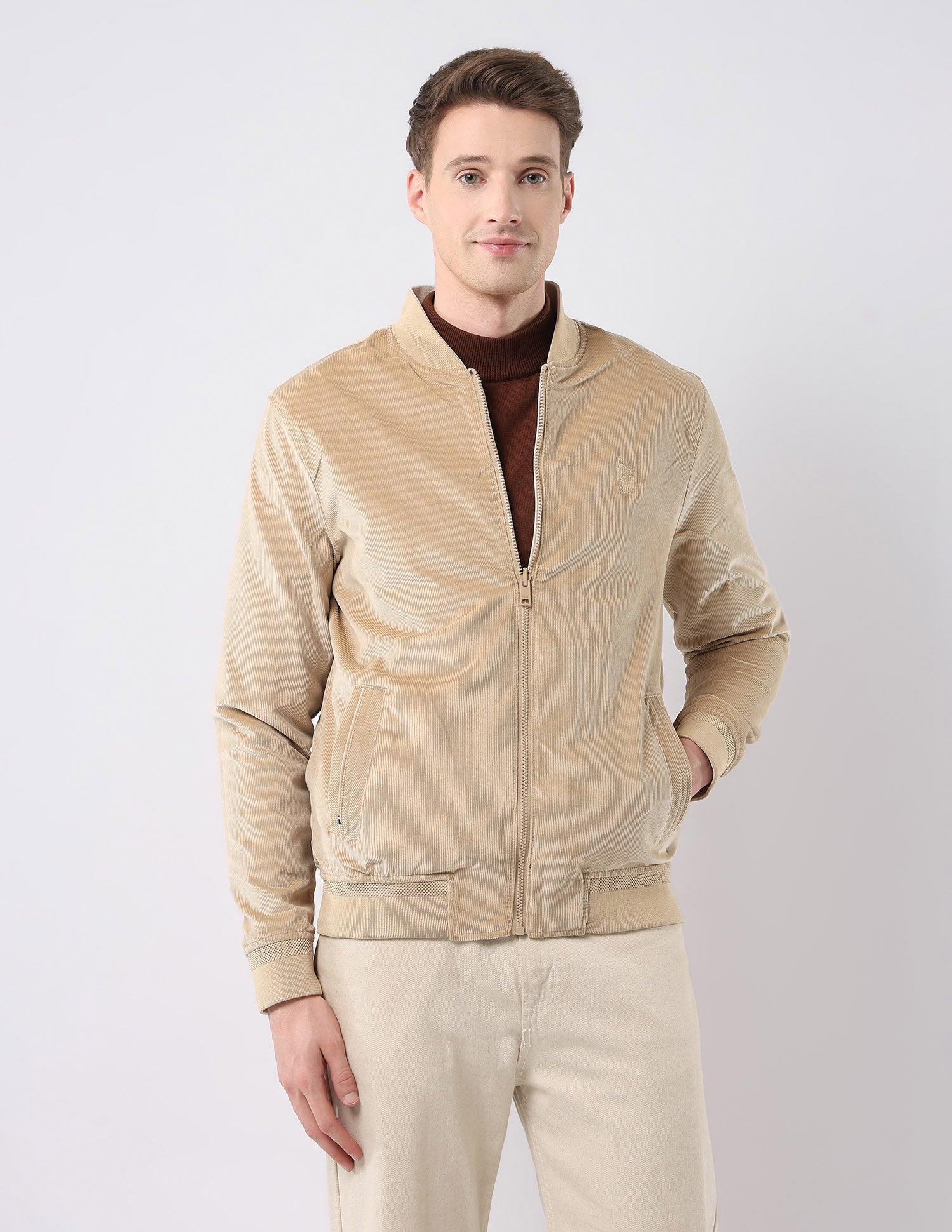 Solid Reversible Jacket Beige - U.S. Polo Assn. India | Large