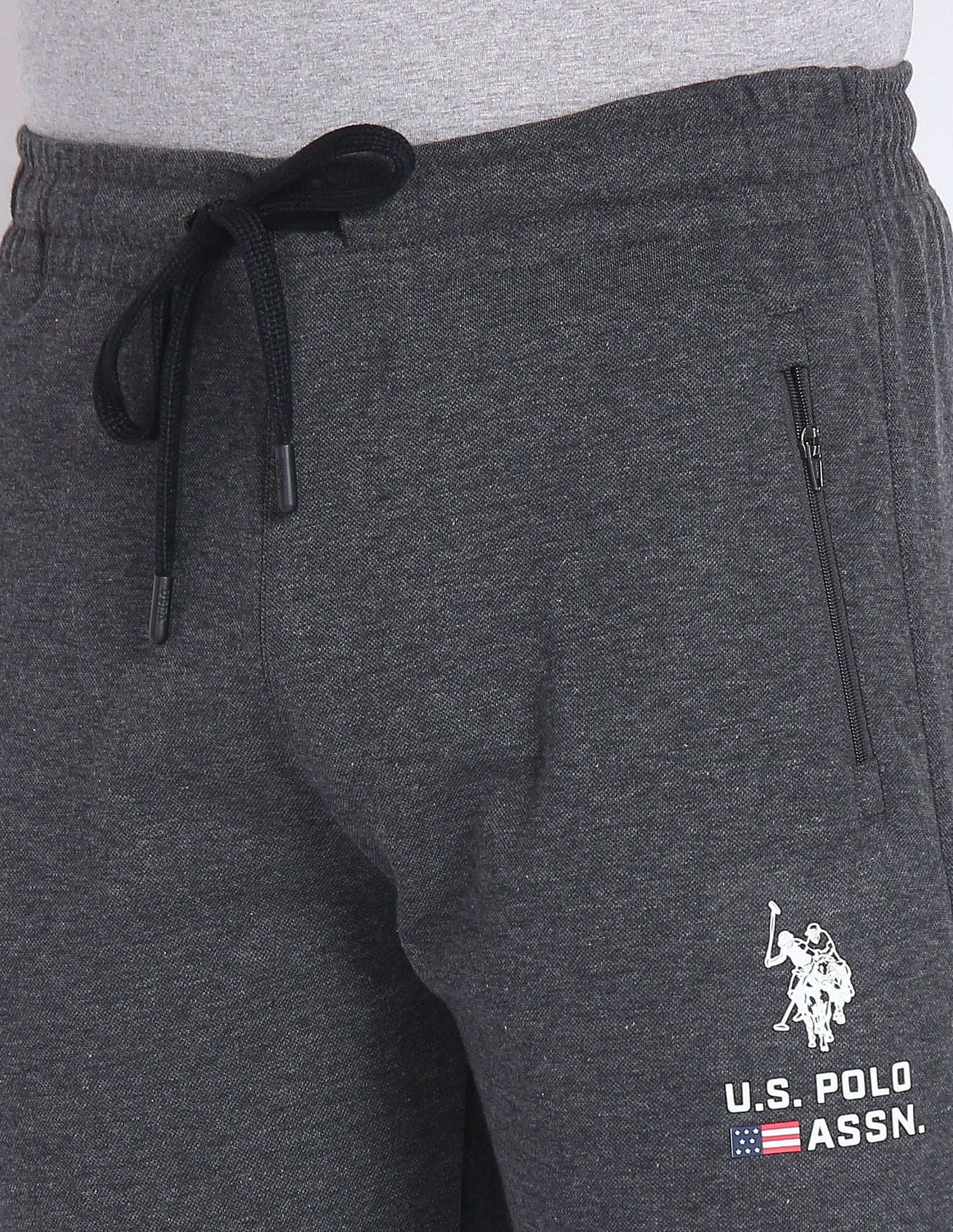 Heathered LR006 Lounge Track Pants - Pack Of 1 Dark Grey - U.S. POLO ASSN. | Large
