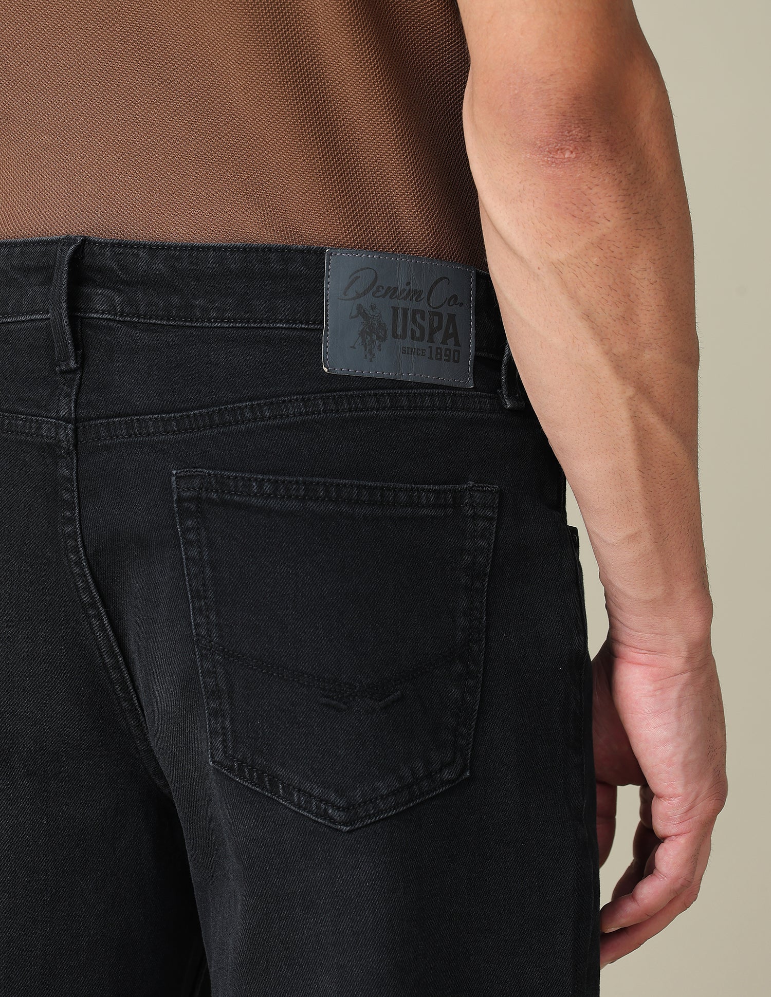 Shawn Relaxed Fit Black Jeans Black - U.S. Polo Assn. India | Large