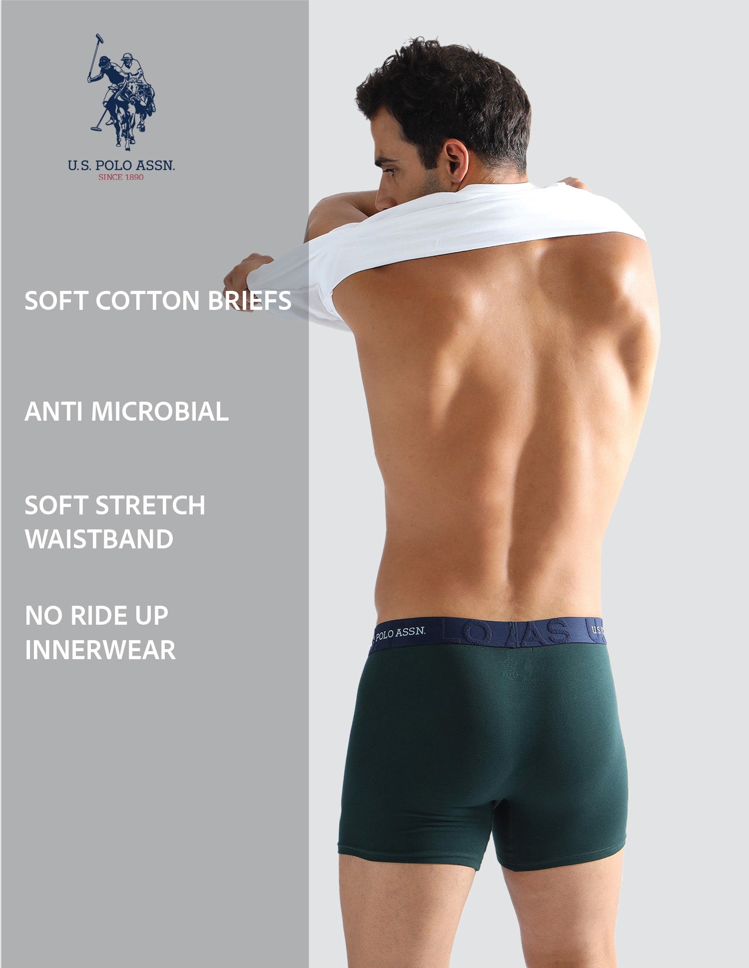 Anti Microbial Solid ET007 Trunks - Pack of 1 Scarab - U.S. POLO ASSN. | Large