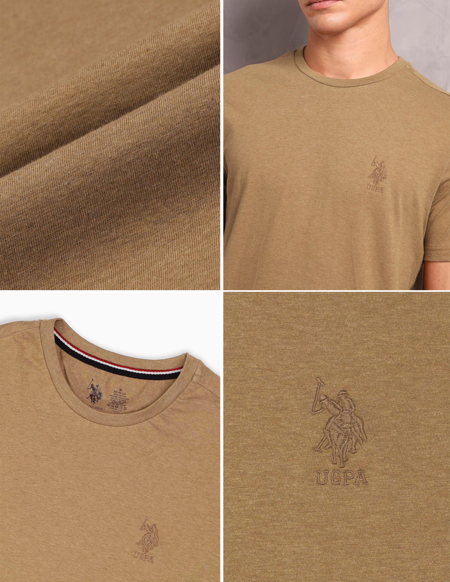 Pure Cotton Comfort Fit I633 Lounge T-Shirt - Pack Of 1 Mustard Melange - U.S. POLO ASSN. | Large