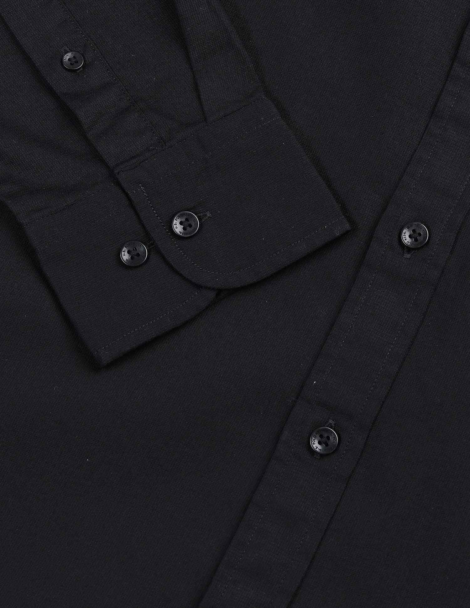 Tailored Fit Poplin Shirt Black - U.S. Polo Assn. India | Large