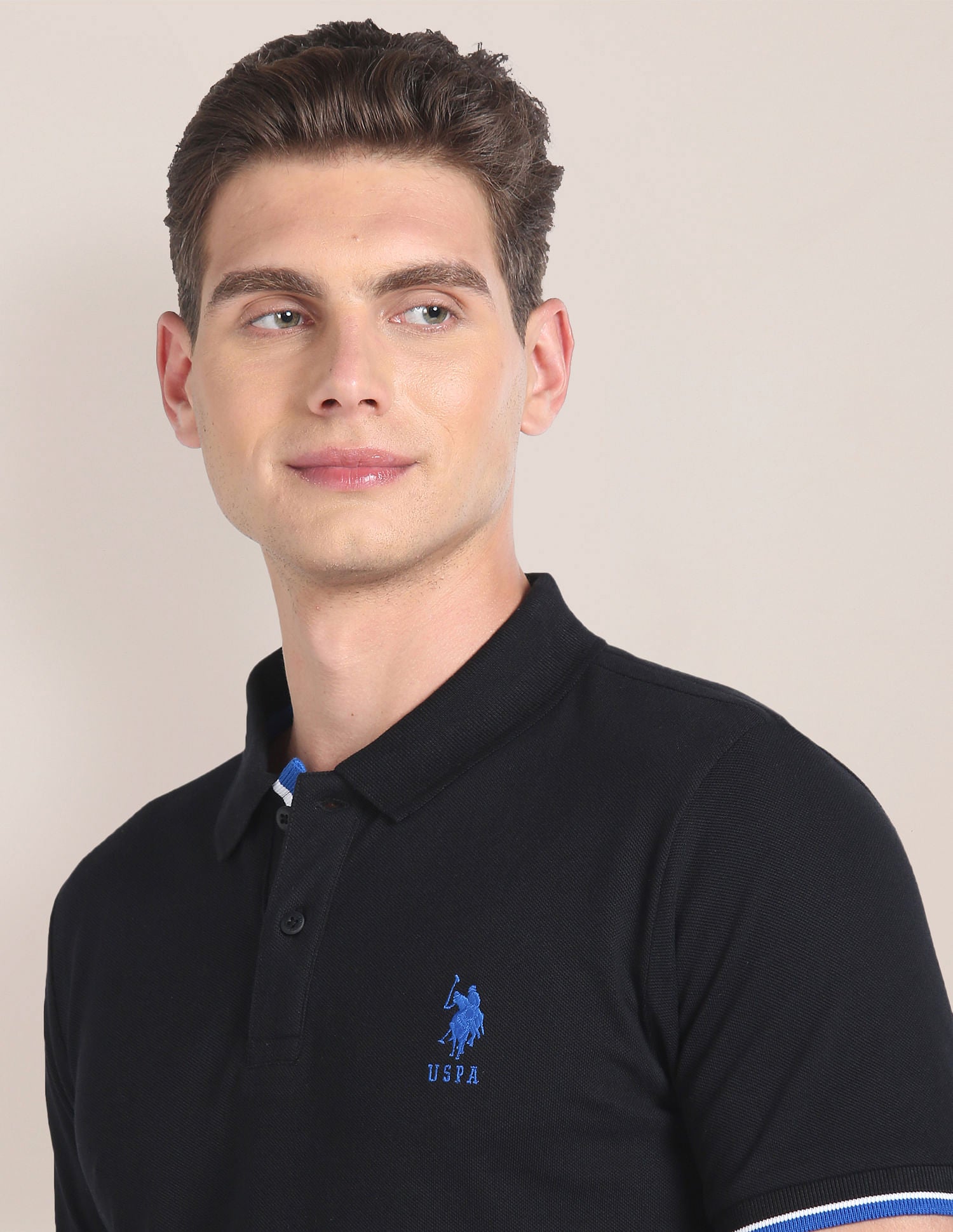 Solid Slim Fit Polo Shirt Black - U.S. POLO ASSN. | Large